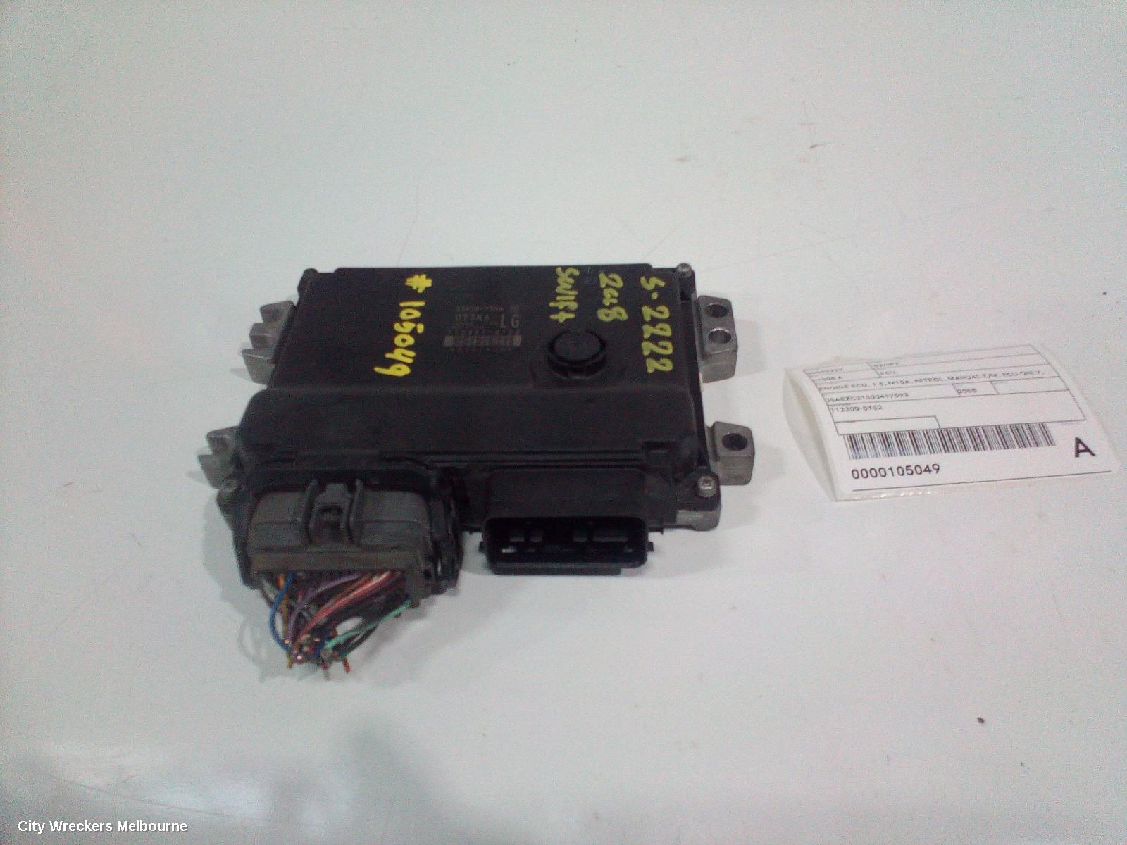 SUZUKI SWIFT ECU, ENGINE ECU, 1.5, M15A, PETROL, MANUAL T/M, ECU ONLY, RS415, 09/2004 - 02/2011