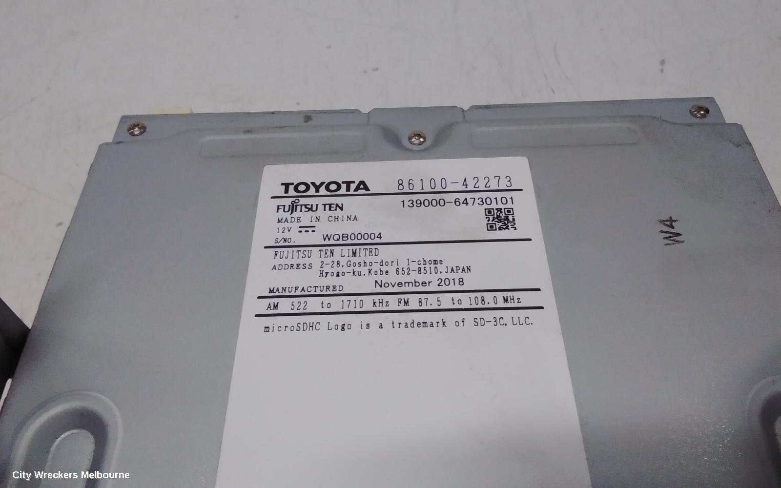 TOYOTA RAV4 RADIO/CD/DVD/SAT/TV, HEAD UNIT, W/ DISPLAY UNIT, 8IN TOUCHSCREEN, NON PREMIUM TYPE, XA50, GX/GXL/XSE, 11/2018 - 06/2022