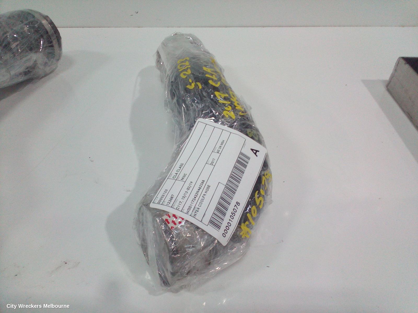 MERCEDES CLA CLASS, C117, 10/2013 - 02/2019, INTER COOLER HOSE: 105078