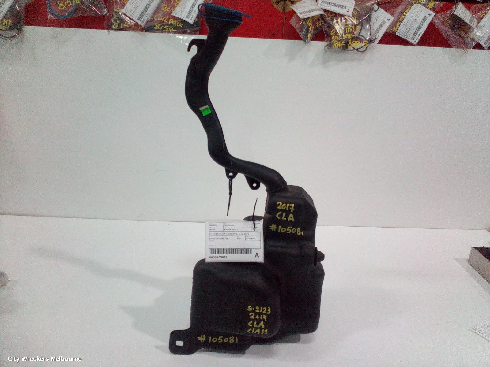 MERCEDES CLA CLASS WASHER BOTTLE, C117, NON H/LAMP WASHER TYPE, 10/2013 - 01/2019