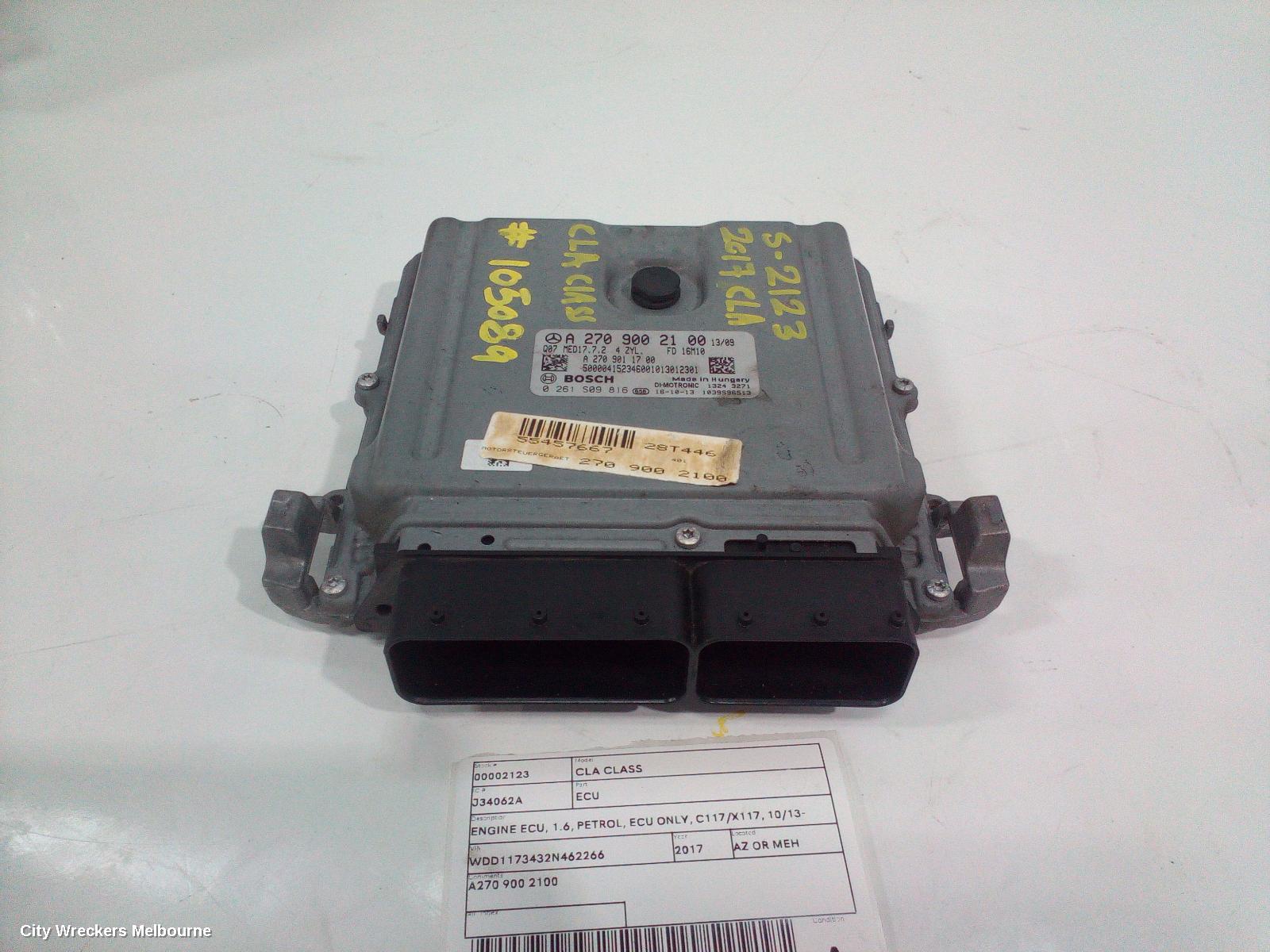 MERCEDES CLA CLASS ECU, ENGINE ECU, 1.6, PETROL, ECU ONLY, C117/X117, 10/2013 - 01/2019
