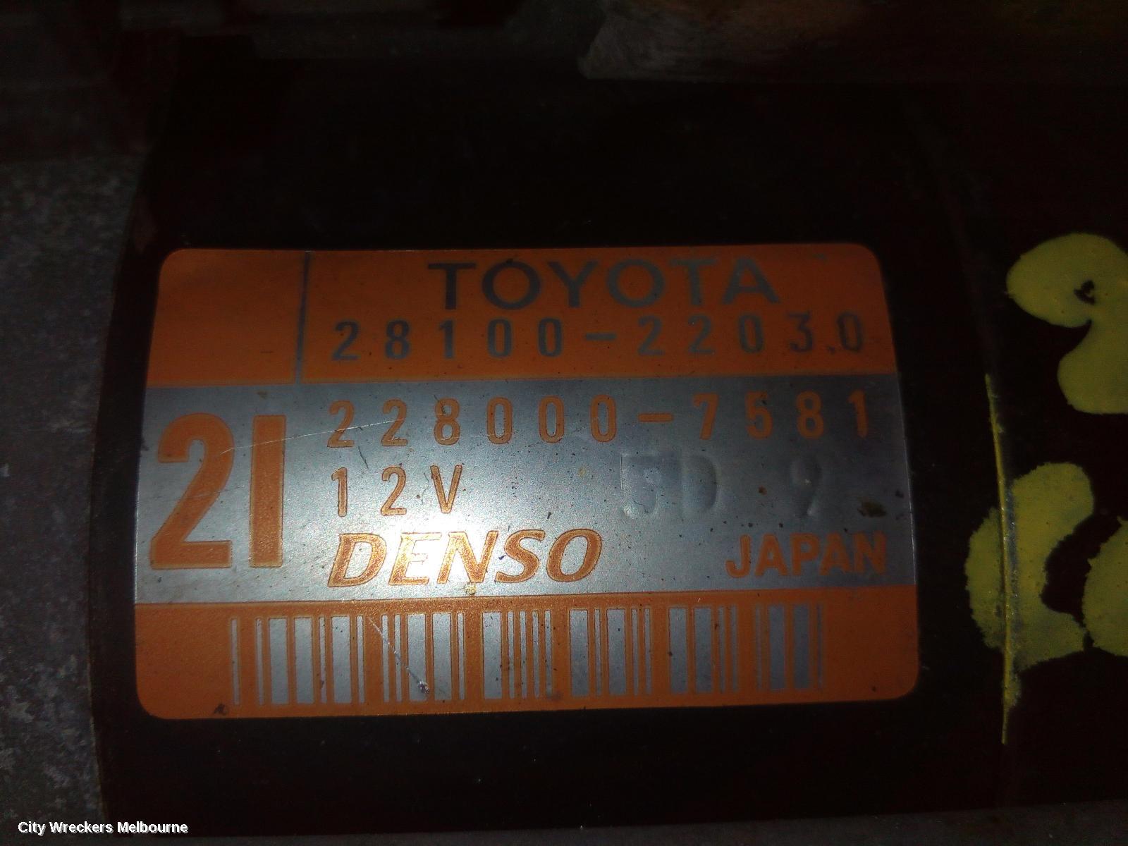 TOYOTA COROLLA STARTER, PETROL, 1.8, 1ZZ-FE, P/N 28100-22030, VIN JTD (0.8KW), JAPAN BUILT, ZZE122, 12/2001 - 04/2007