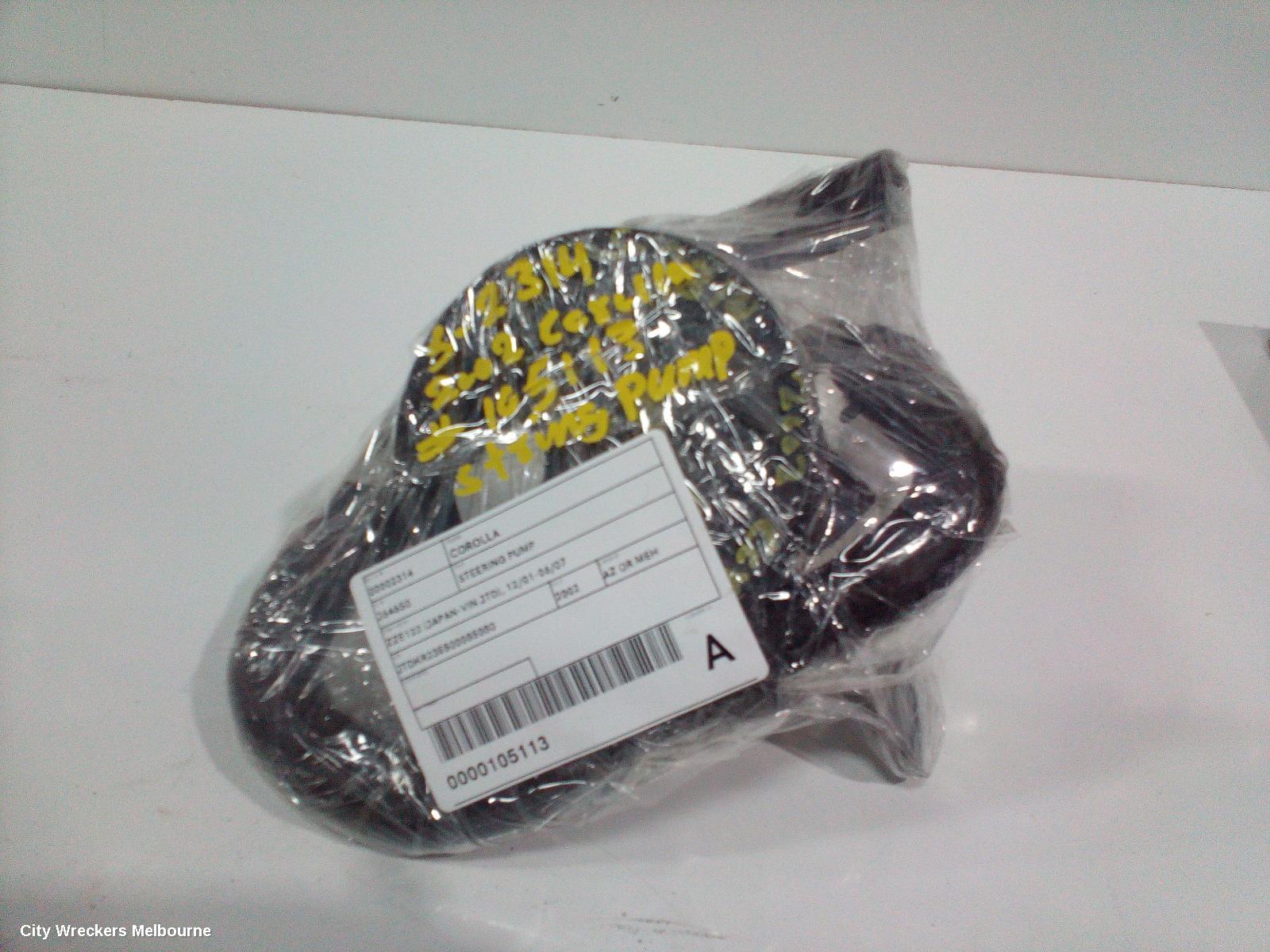 TOYOTA COROLLA STEERING PUMP, ZZE122 (JAPAN-VIN JTD), 12/2001 - 06/2007
