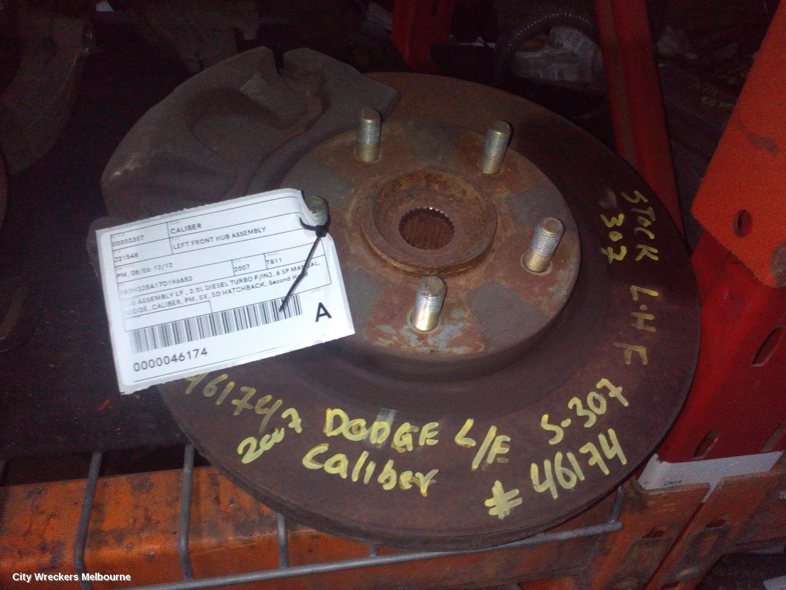 DODGE CALIBER LEFT FRONT HUB ASSEMBLY, PM, 08/2006 - 12/2012
