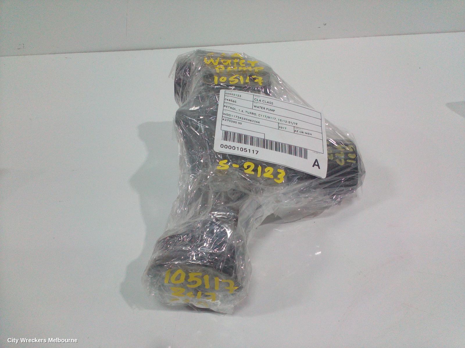 MERCEDES CLA CLASS WATER PUMP, PETROL, 1.6, TURBO, C117/X117, 10/2013 - 01/2019