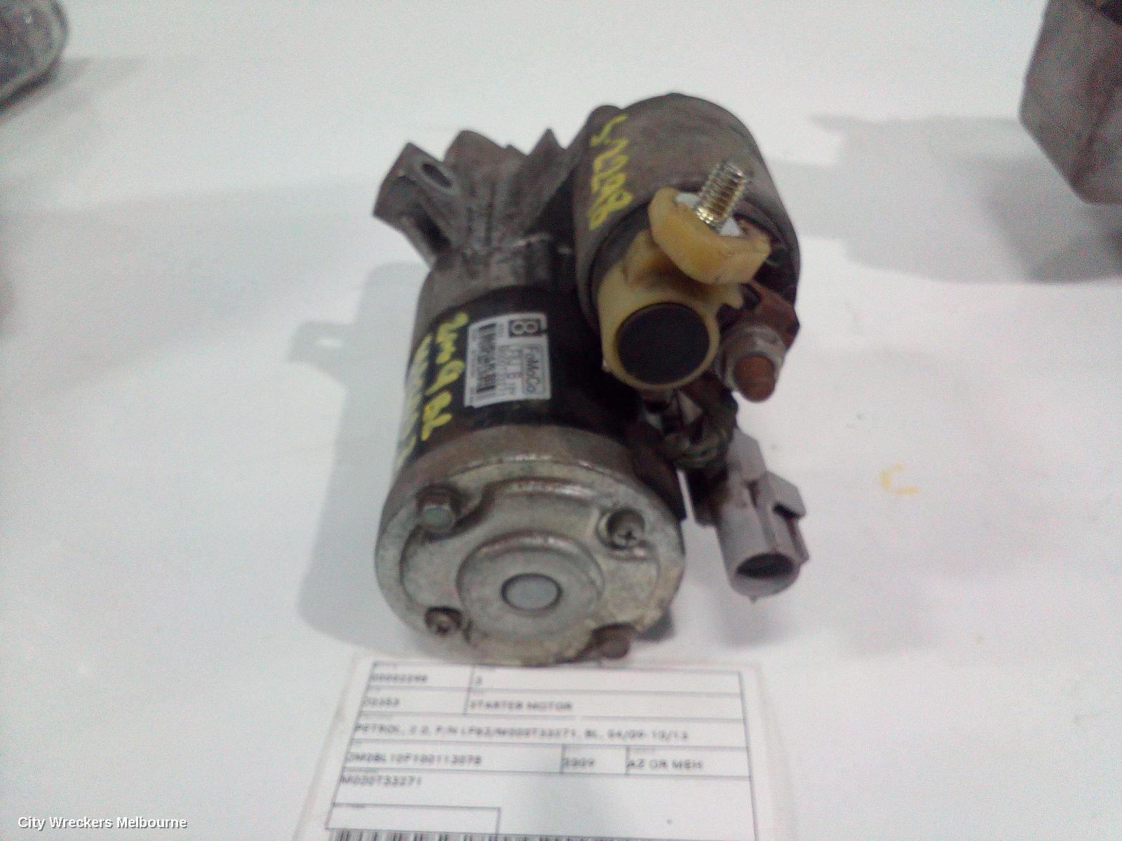 MAZDA 3 STARTER, PETROL, 2.0, P/N LF8J/M000T33271, BL, 04/2009 - 10/2013