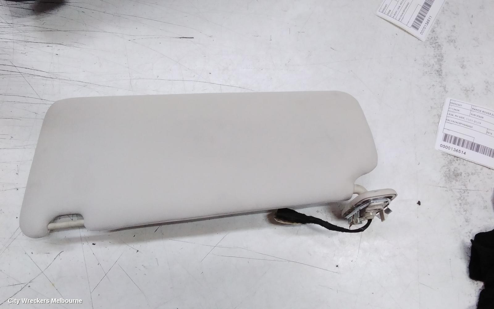 LAND ROVER RANGEROVER EVOQUE SUNVISOR, L538, RH SIDE, 11/2011 - 01/2019