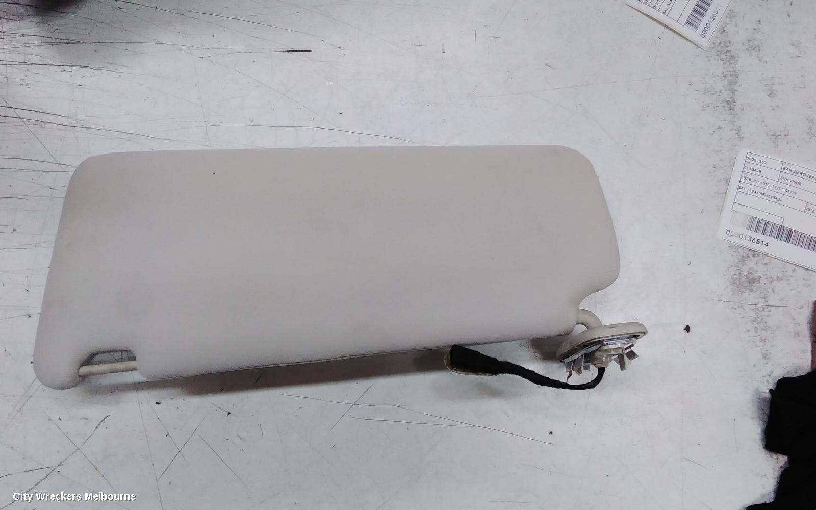 LAND ROVER RANGEROVER EVOQUE SUNVISOR, L538, RH SIDE, 11/2011 - 01/2019