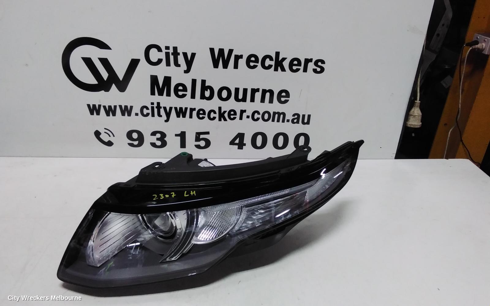 LAND ROVER RANGEROVER EVOQUE LEFT HEADLAMP, L538, HALOGEN TYPE, 11/2011 - 06/2015