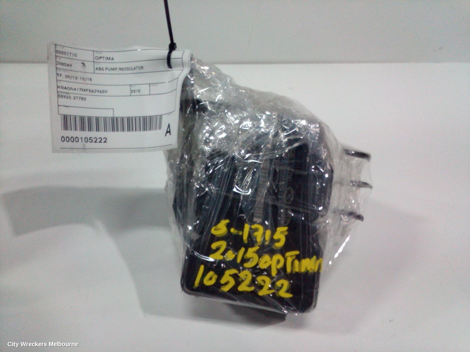 KIA OPTIMA ABS PUMP/MODULATOR, TF, 09/2013 - 10/2015