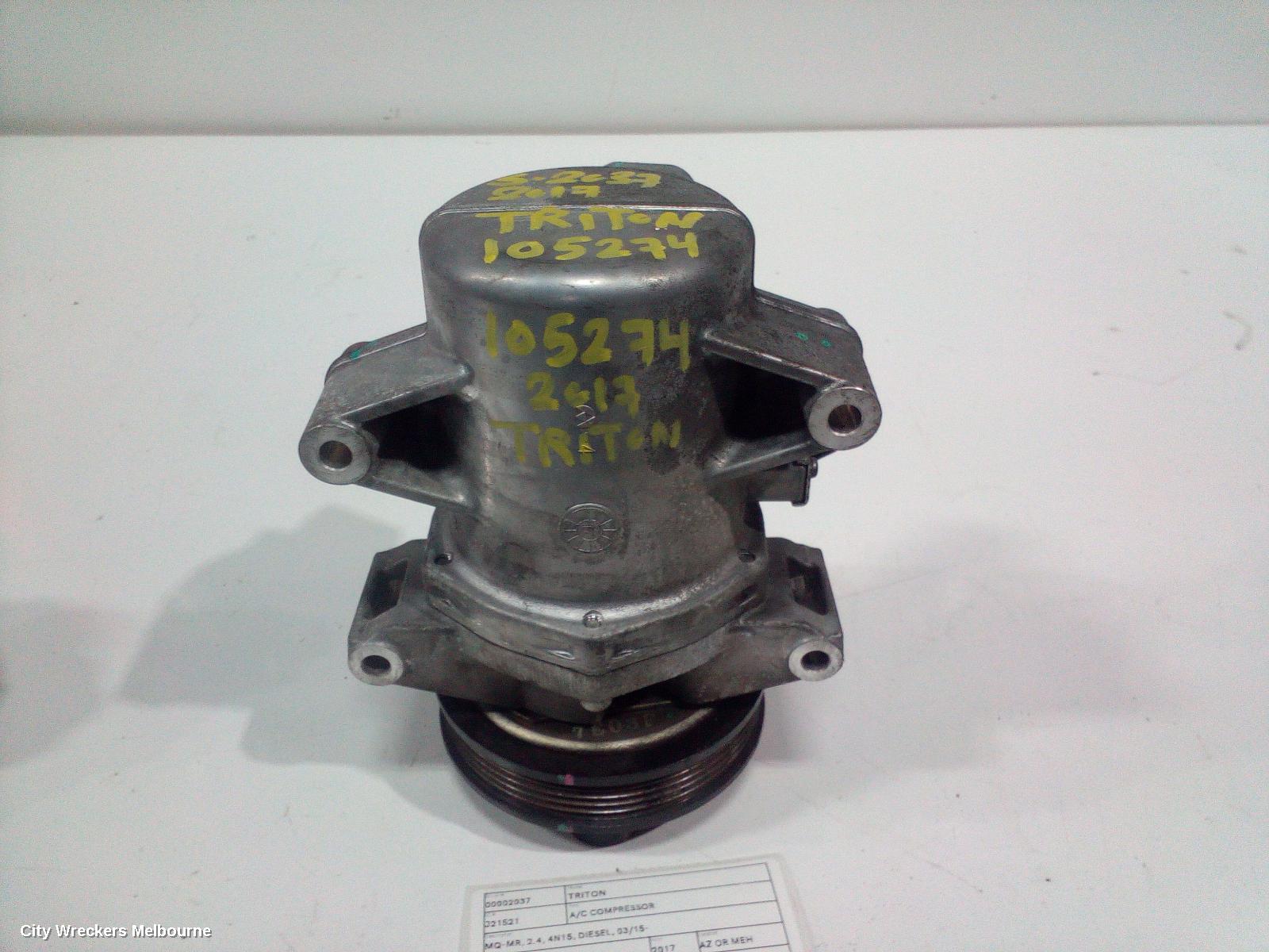 MITSUBISHI TRITON A/C COMPRESSOR, MQ-MR, 2.4, 4N15, DIESEL, 03/2015 ONWARDS