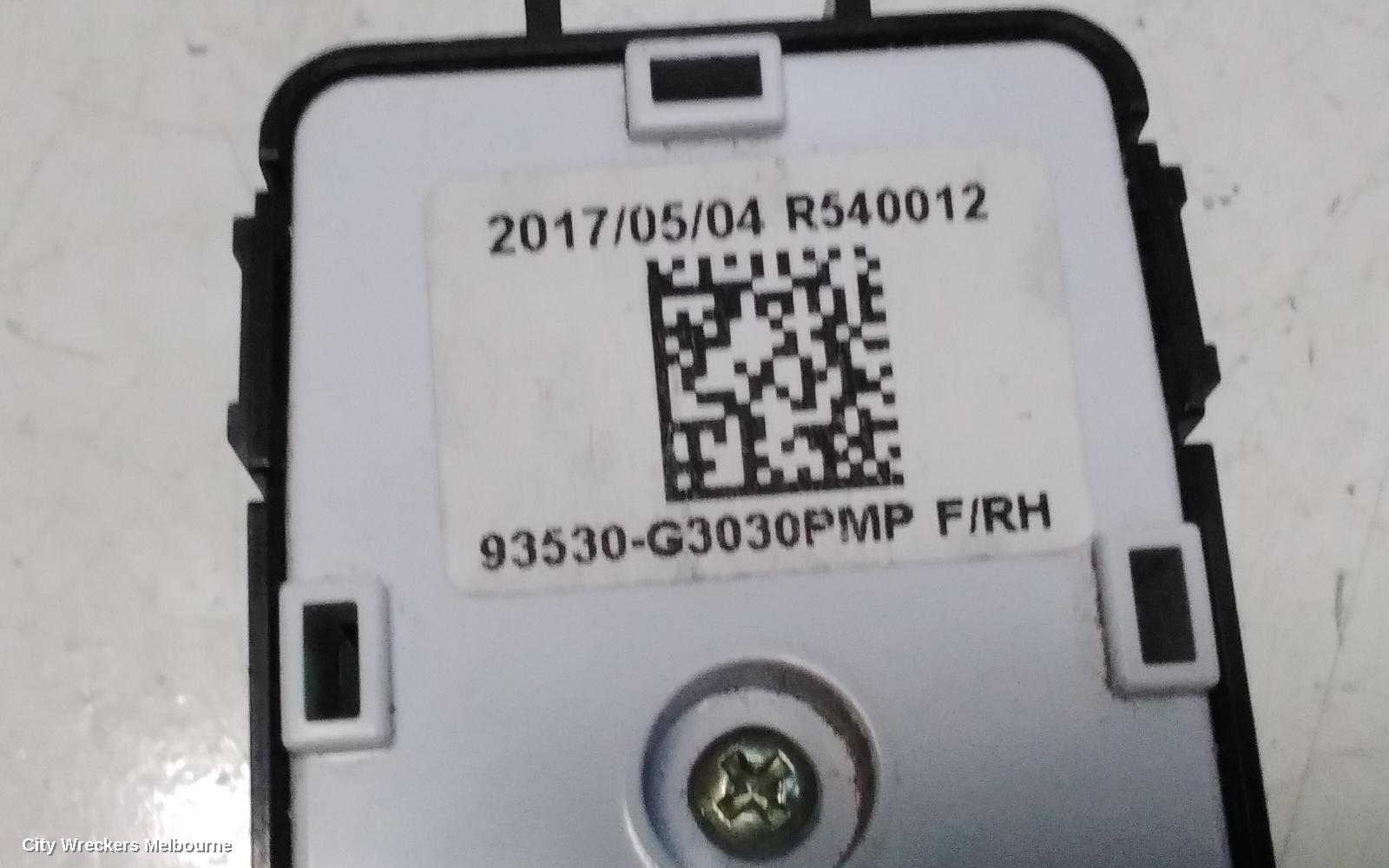 HYUNDAI I30 PWR DR WIND SWITCH, RH FRONT (MASTER SWITCH), PD, NON AUTO DOWN ON ALL SIDE TYPE, 03/2017 ONWARDS