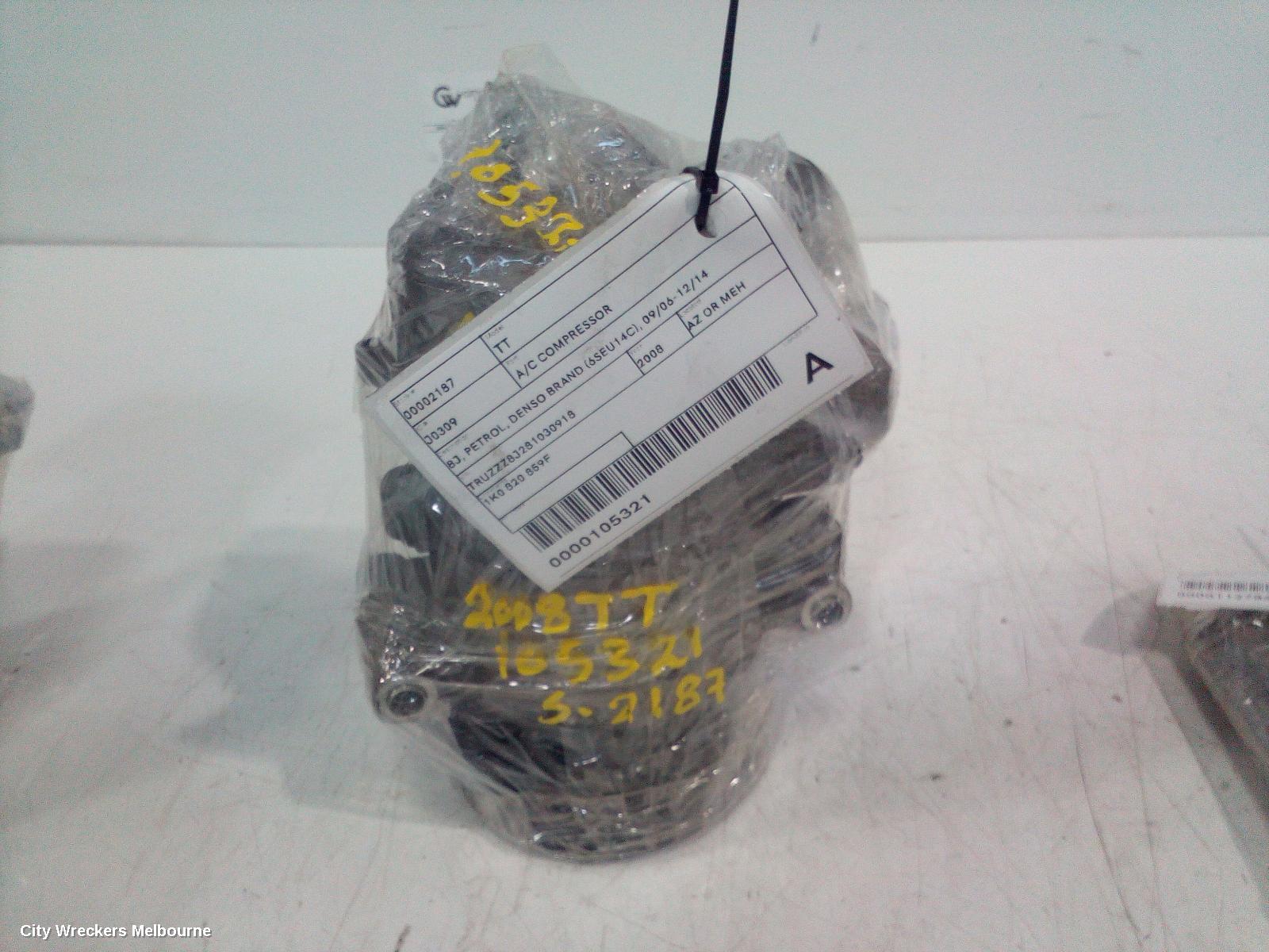 AUDI TT A/C COMPRESSOR, 8J, PETROL, DENSO BRAND (6SEU14C), 09/2006 - 12/2014
