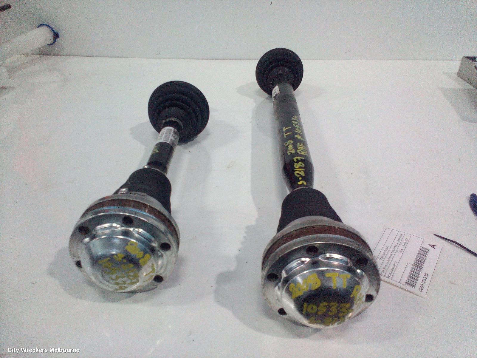 AUDI TT LEFT DRIVESHAFT, FRONT, FWD, AUTO/MANUAL T/M, PETROL, 2.0, BWA CODE, 8J, 09/2006 - 08/2010