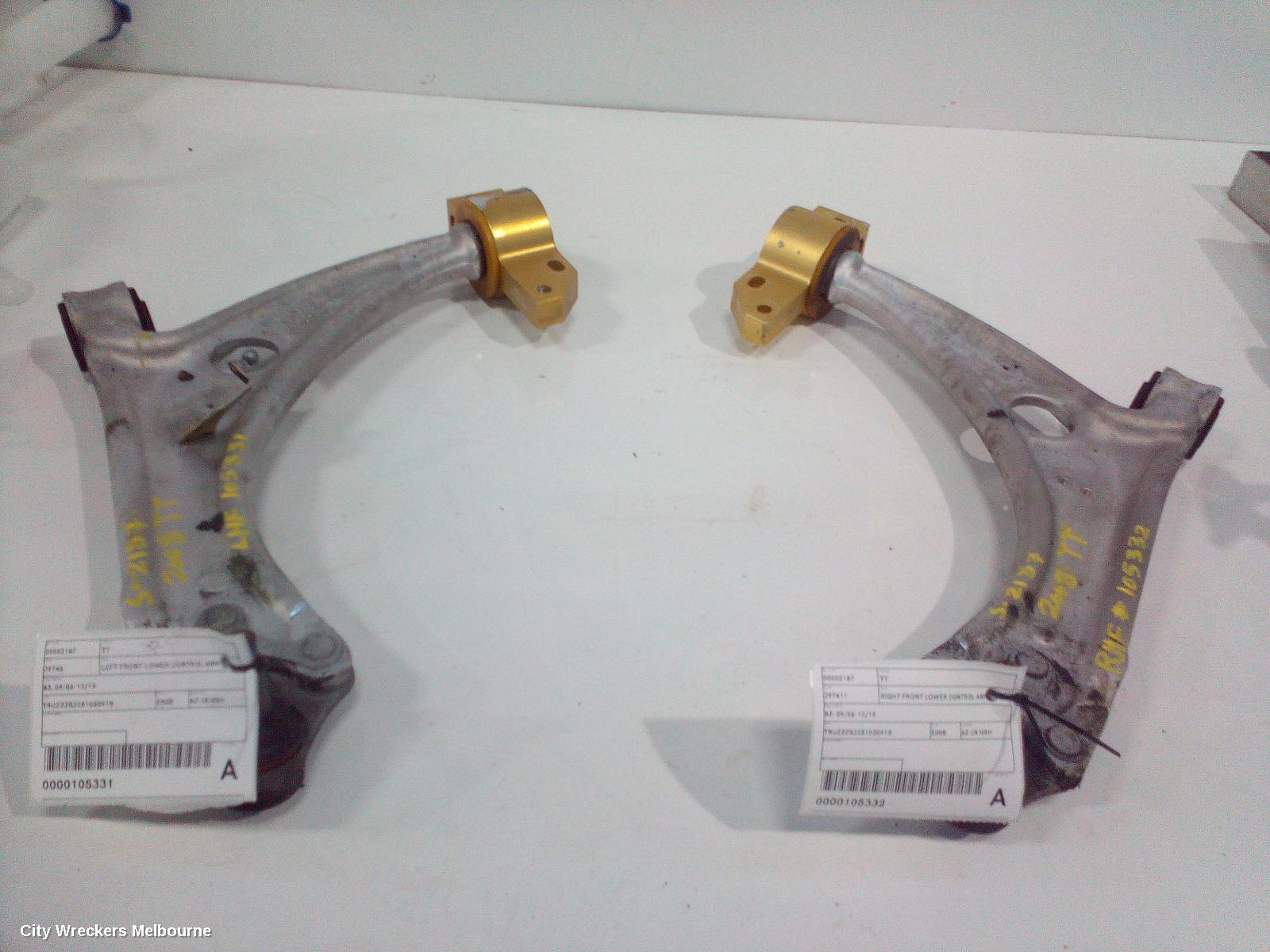 AUDI TT LEFT FRONT LOWER CONTROL ARM, 8J, 09/2006 - 12/2014