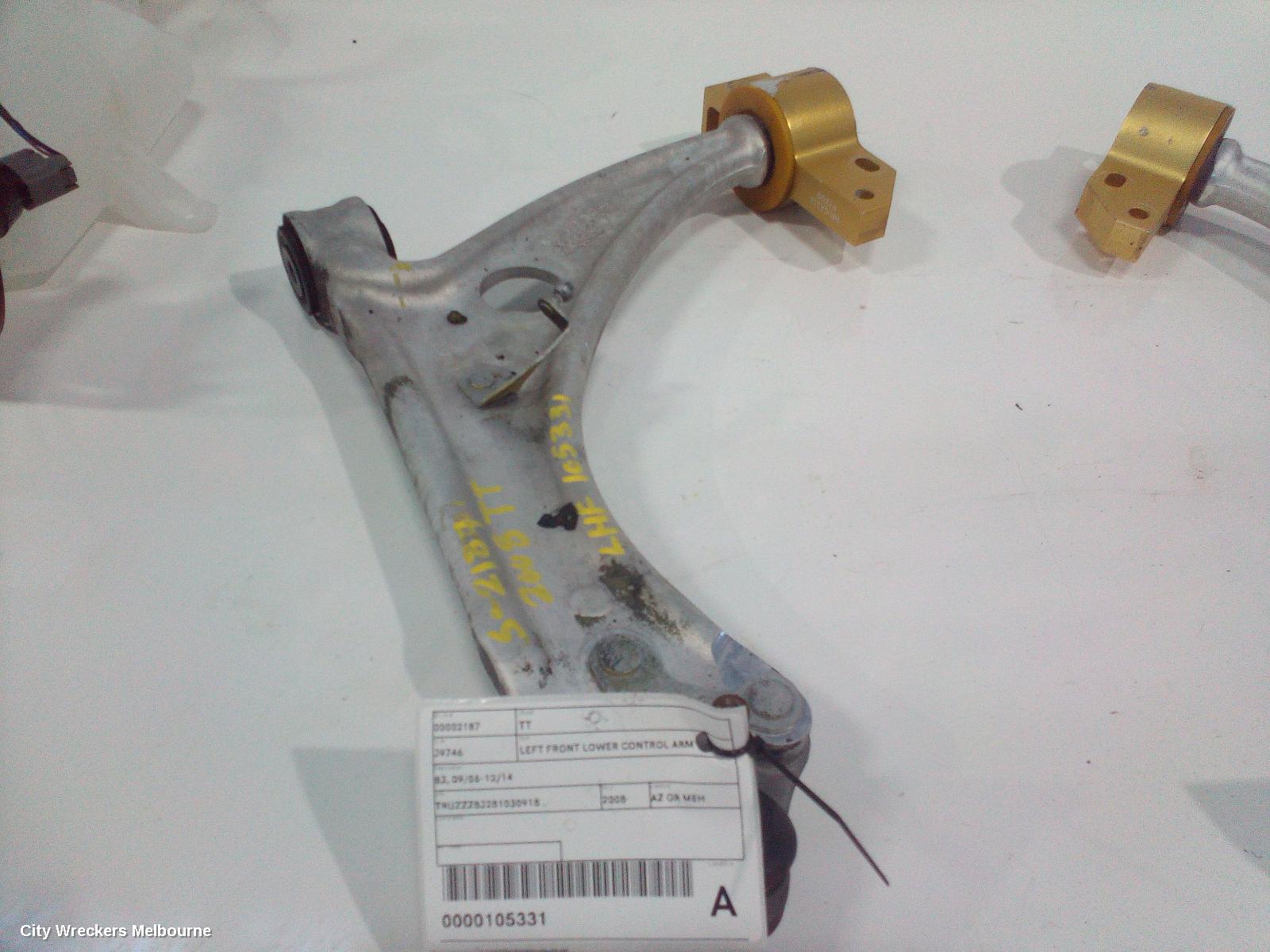 AUDI TT LEFT FRONT LOWER CONTROL ARM, 8J, 09/2006 - 12/2014