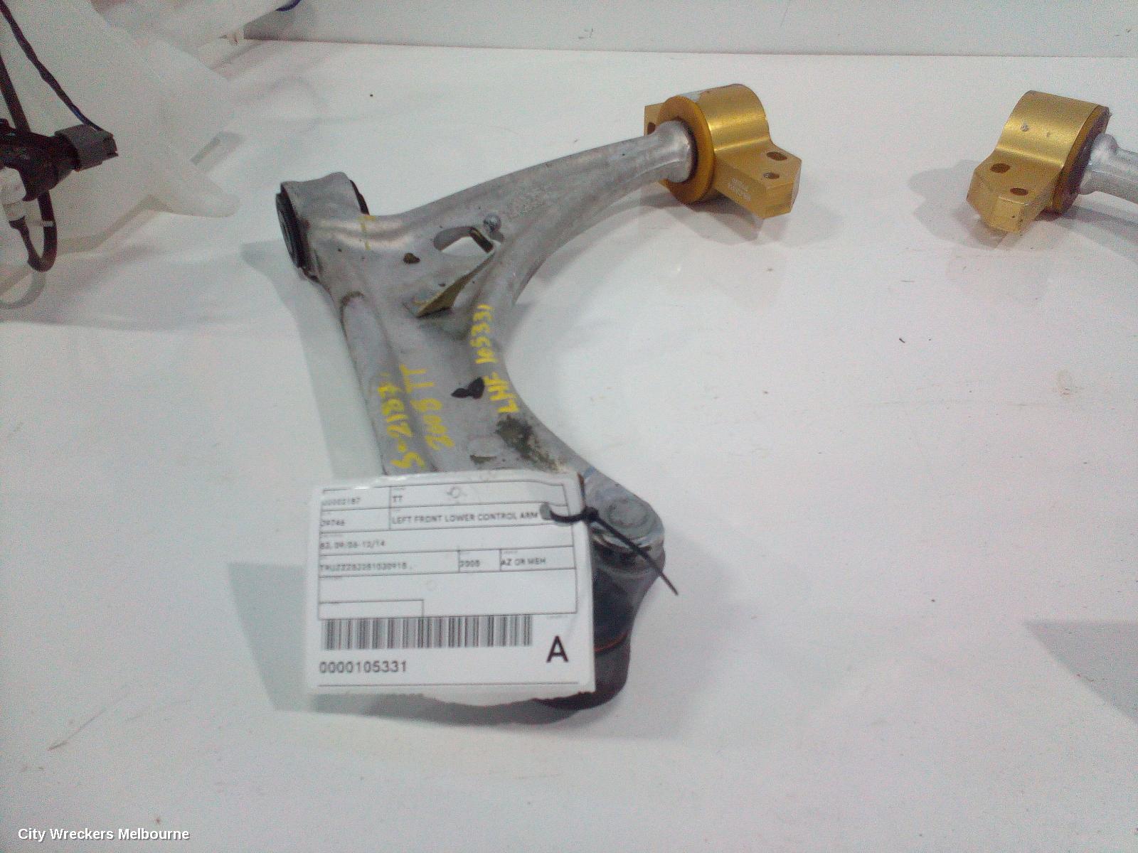 AUDI TT LEFT FRONT LOWER CONTROL ARM, 8J, 09/2006 - 12/2014