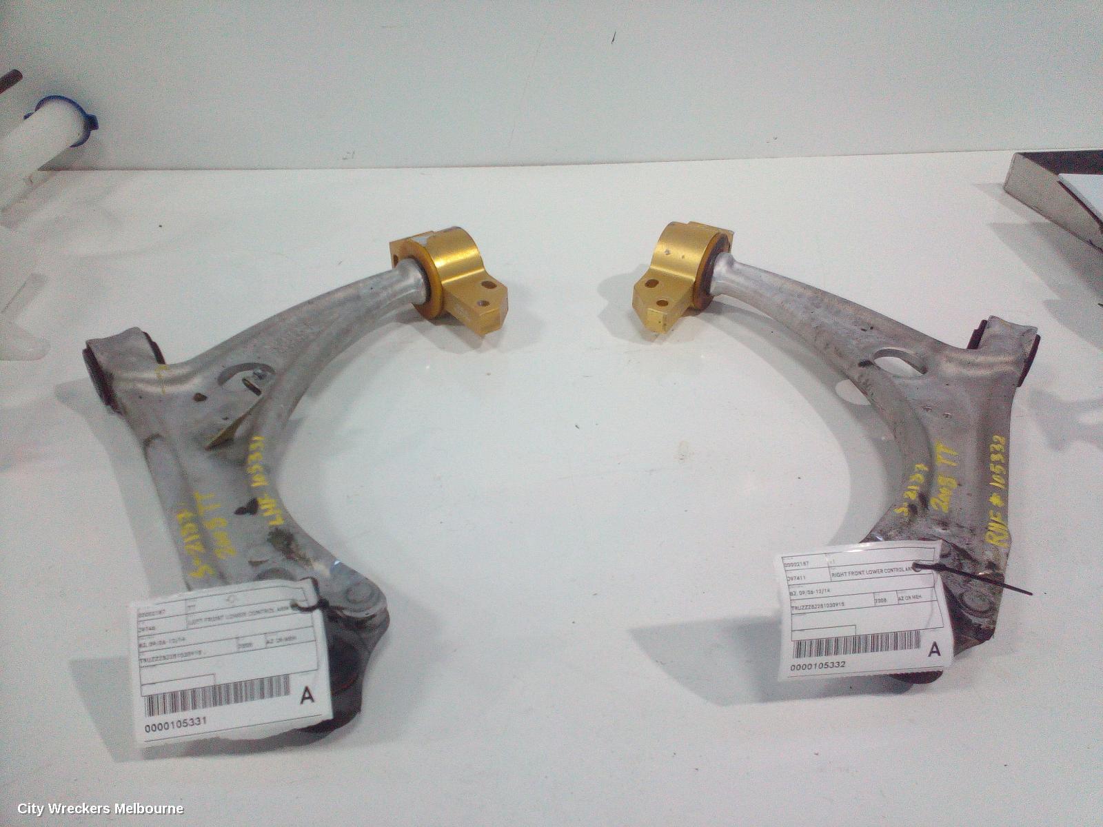 AUDI TT RIGHT FRONT LOWER CONTROL ARM, 8J, 09/2006 - 12/2014