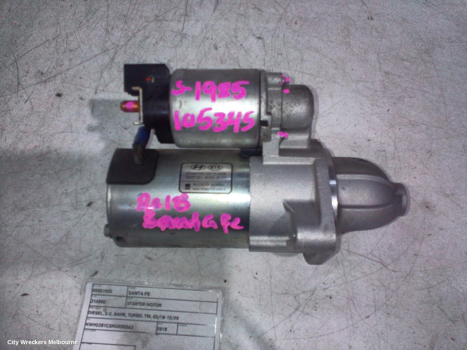 HYUNDAI SANTA FE STARTER, DIESEL, 2.2, D4HB, TURBO, TM, 03/2018 - 12/2020
