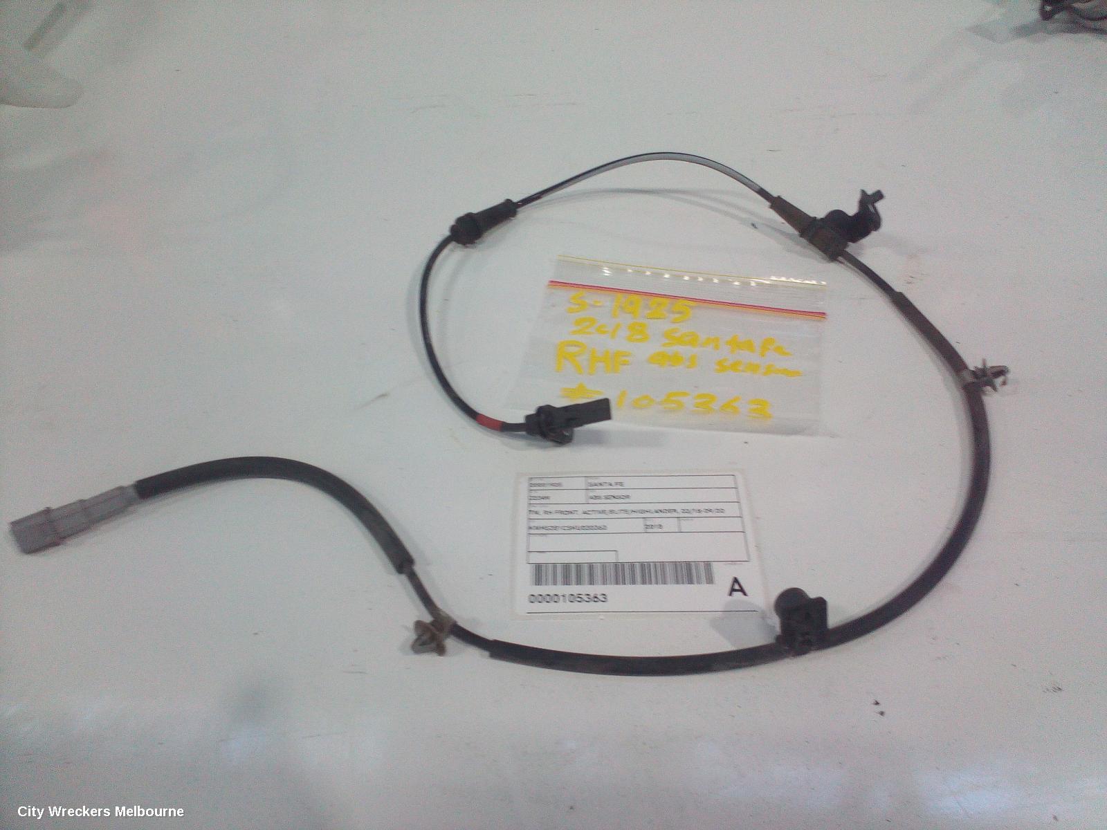 HYUNDAI SANTA FE ABS SENSOR, TM, RH FRONT, ACTIVE/ELITE/HIGHLANDER, 03/2018 - 09/2020