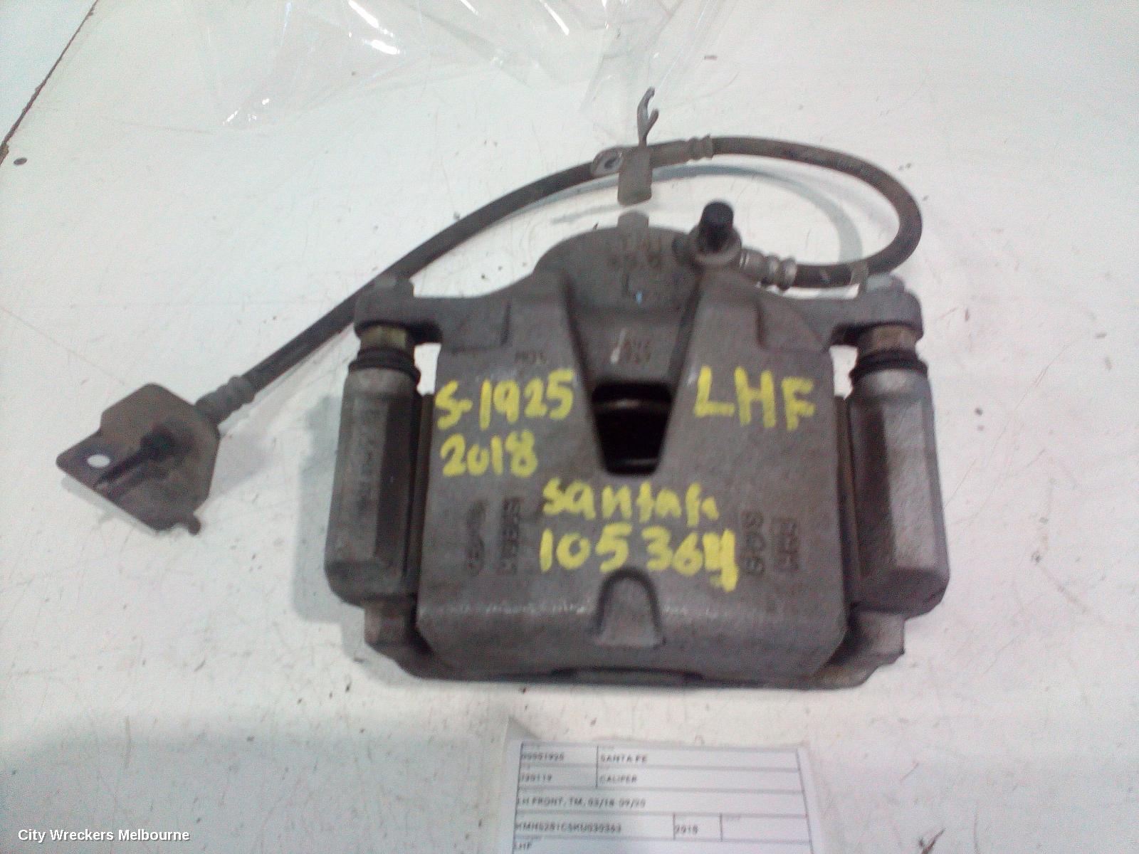 HYUNDAI SANTA FE CALIPER, LH FRONT, TM, 03/2018 - 09/2020