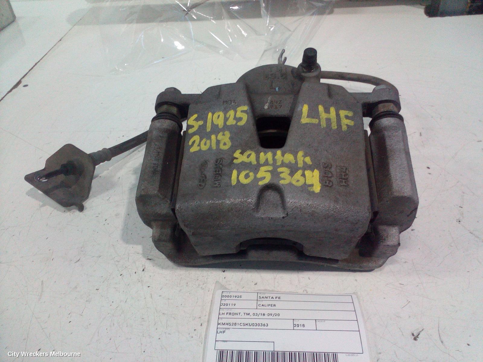 HYUNDAI SANTA FE CALIPER, LH FRONT, TM, 03/2018 - 09/2020