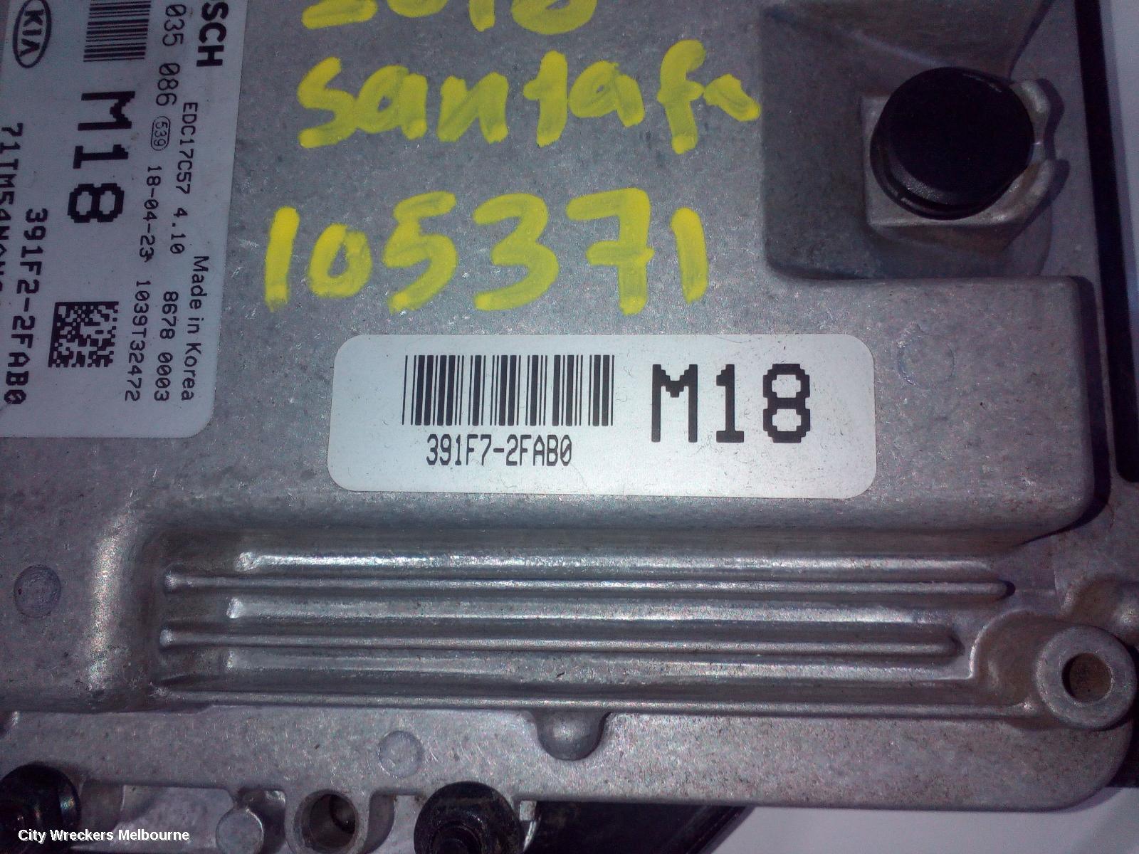 HYUNDAI SANTA FE ECU, ENGINE ECU, 2.2, D4HB, DIESEL, ECU ONLY, TM, 03/2018 - 12/2020