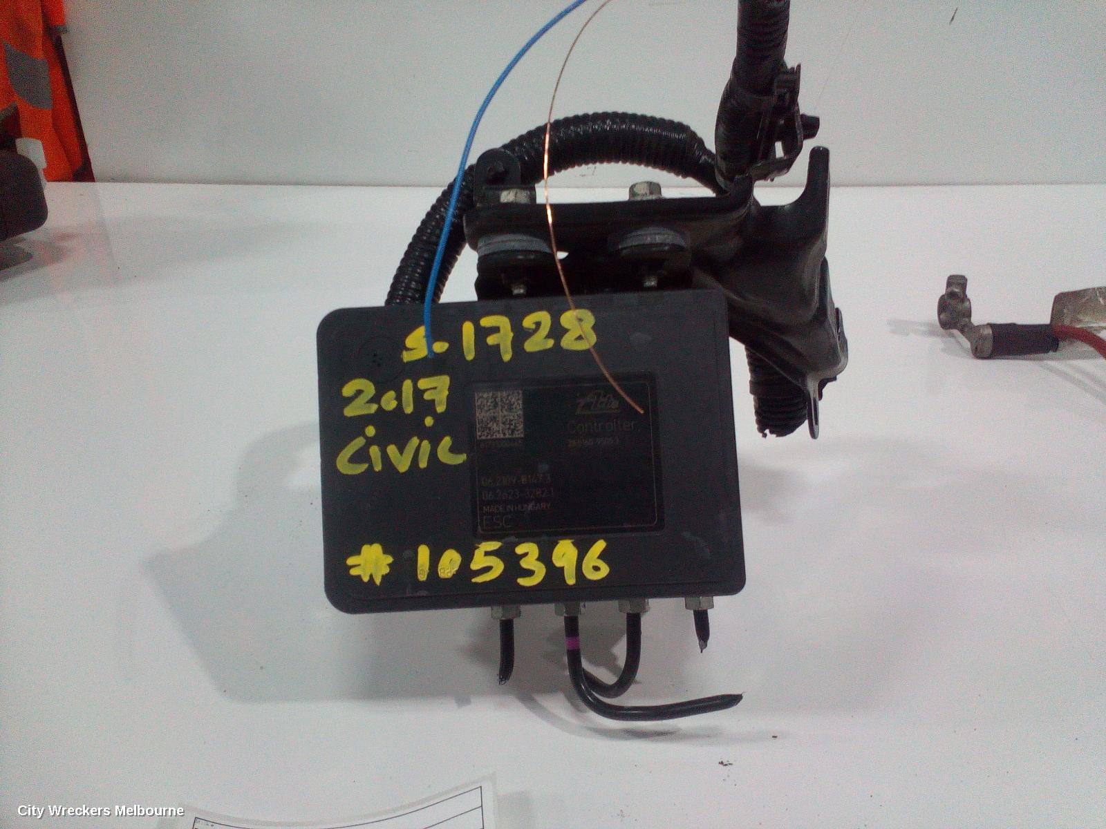 HONDA CIVIC ABS PUMP/MODULATOR, 10TH GEN, 05/2016 - 08/2021