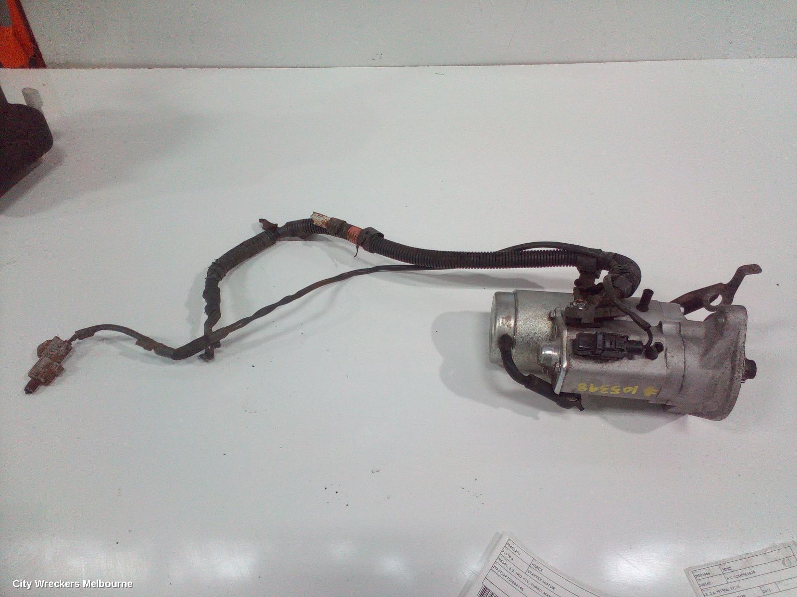 TOYOTA HIACE STARTER, DIESEL, 3.0, 1KD-FTV, TURBO, MANUAL T/M TYPE, KDH, 09/2006 - 04/2019