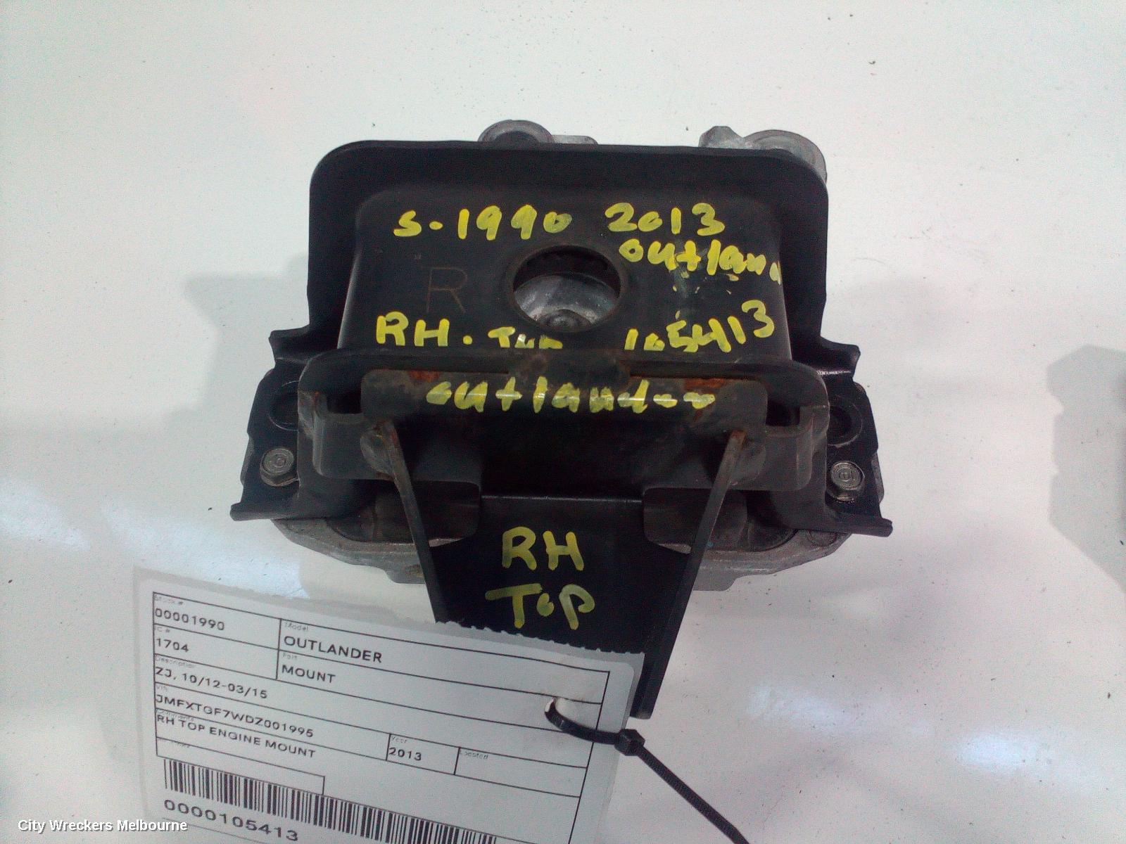 MITSUBISHI OUTLANDER MOUNT, ZJ, 10/2012 - 03/2015