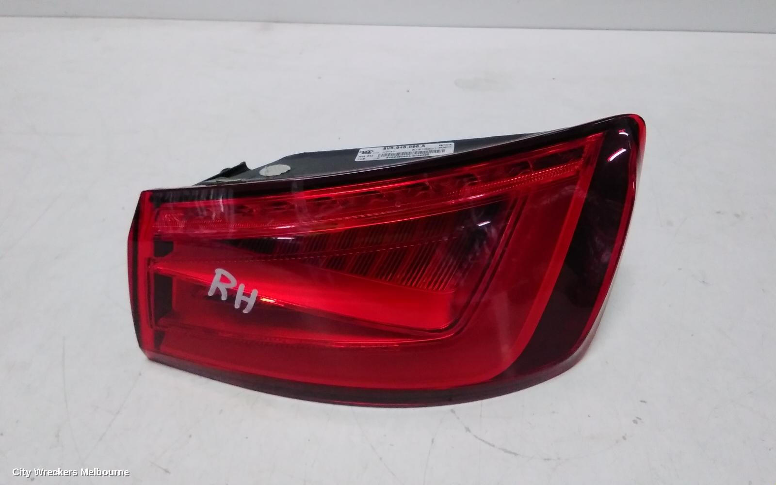AUDI A3 RIGHT TAILLIGHT, A3/S3, 8V, SEDAN/CABRIO, LED TYPE, 11/2013 - 04/2016