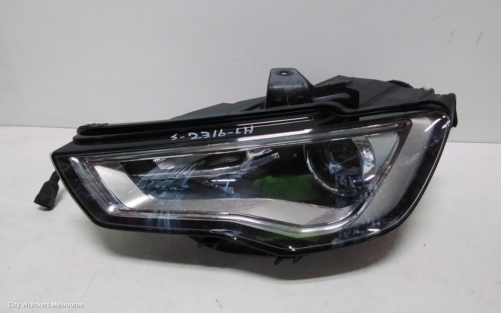 AUDI A3 LEFT HEADLAMP, 8V, SEDAN/HATCH, LED TYPE, 12/2013 - 04/2016