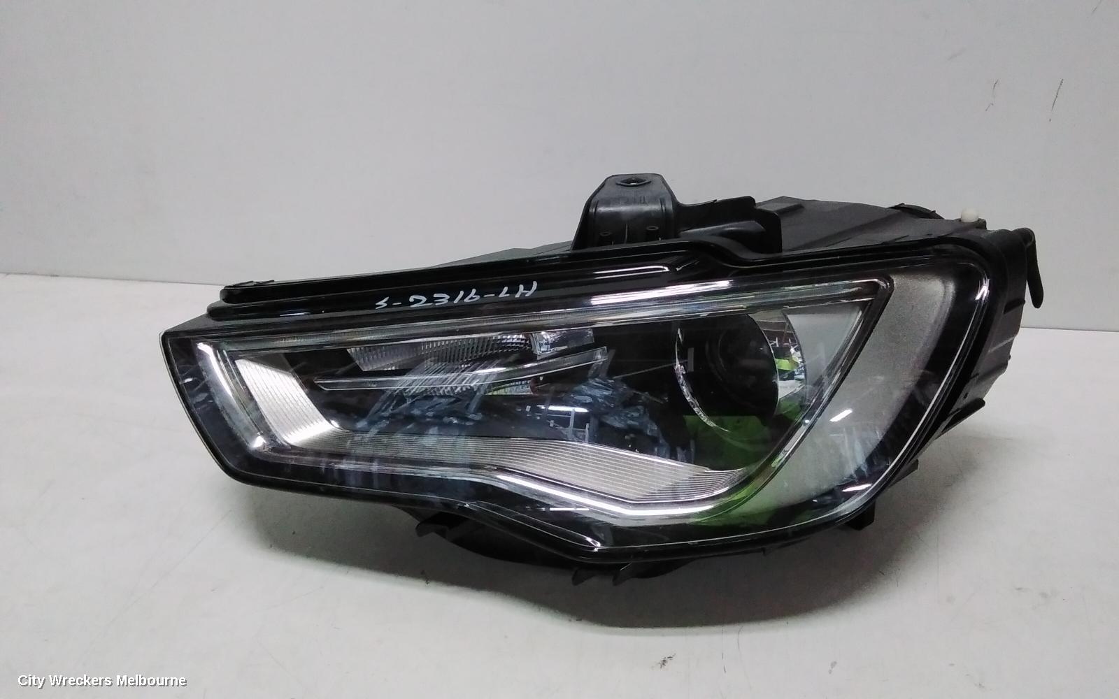AUDI A3 LEFT HEADLAMP, 8V, SEDAN/HATCH, LED TYPE, 12/2013 - 04/2016