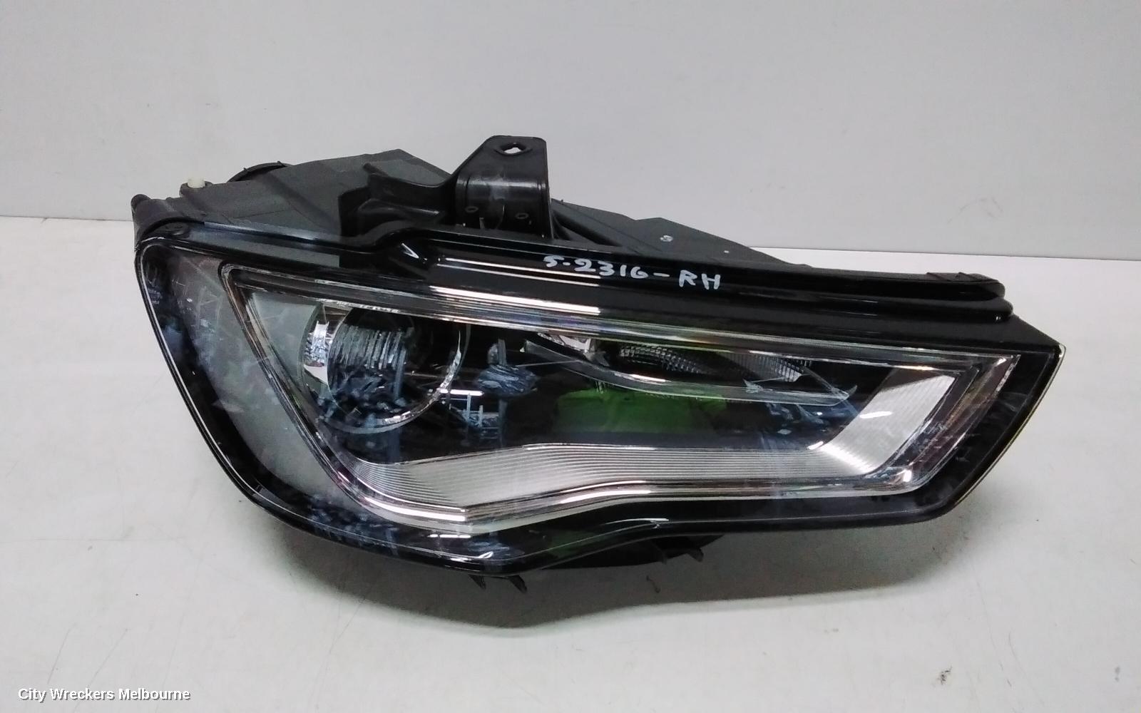 AUDI A3 RIGHT HEADLAMP, 8V, SEDAN/CABRIO, XENON TYPE, 12/2013 - 04/2016