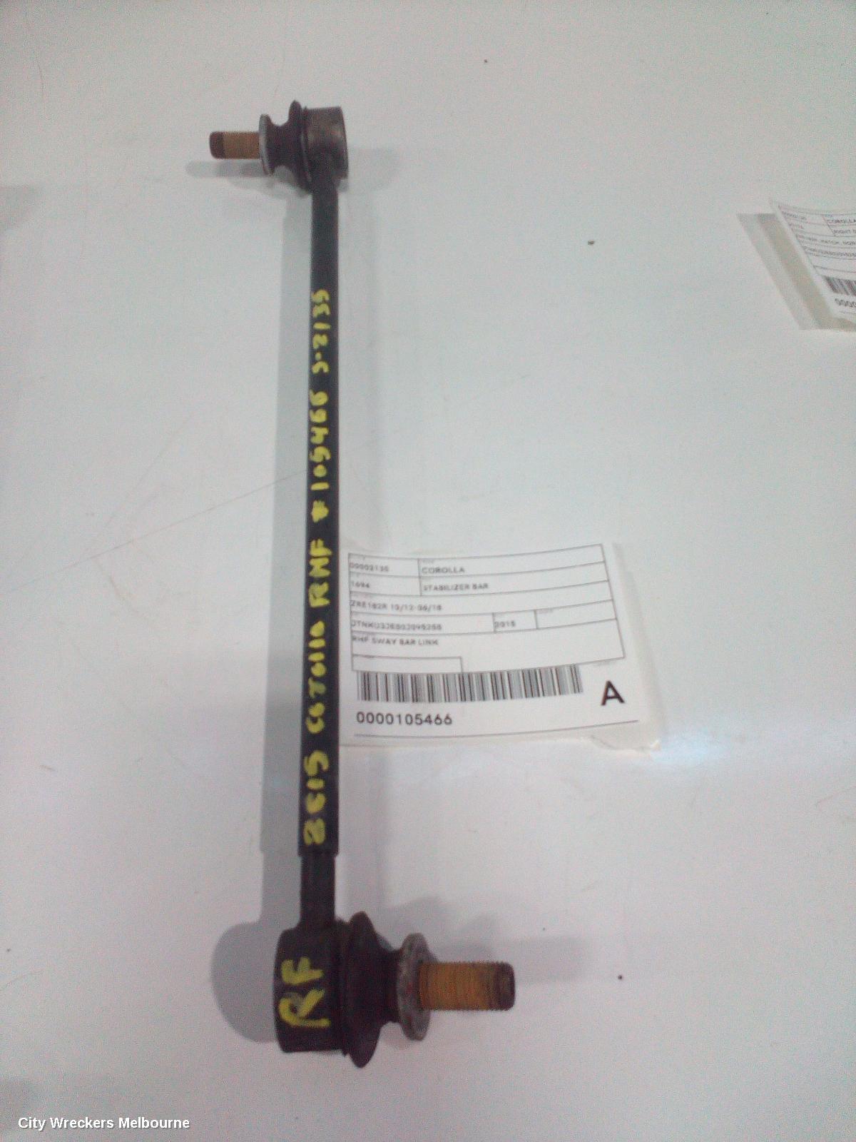 TOYOTA COROLLA STABILISER BAR, ZRE182R 10/2012 - 06/2018
