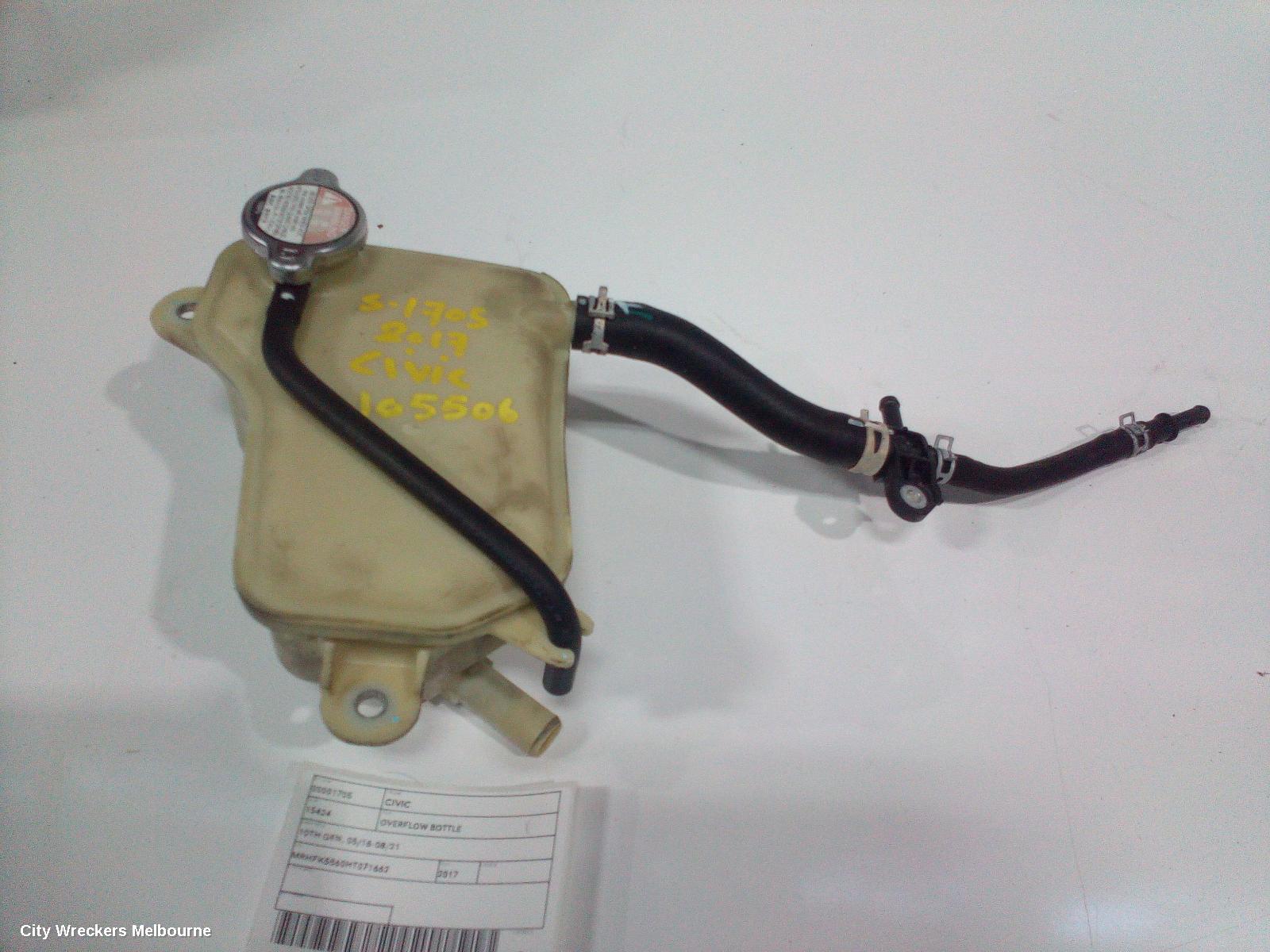 HONDA CIVIC OVERFLOW BOTTLE, 10TH GEN, 05/2016 - 08/2021