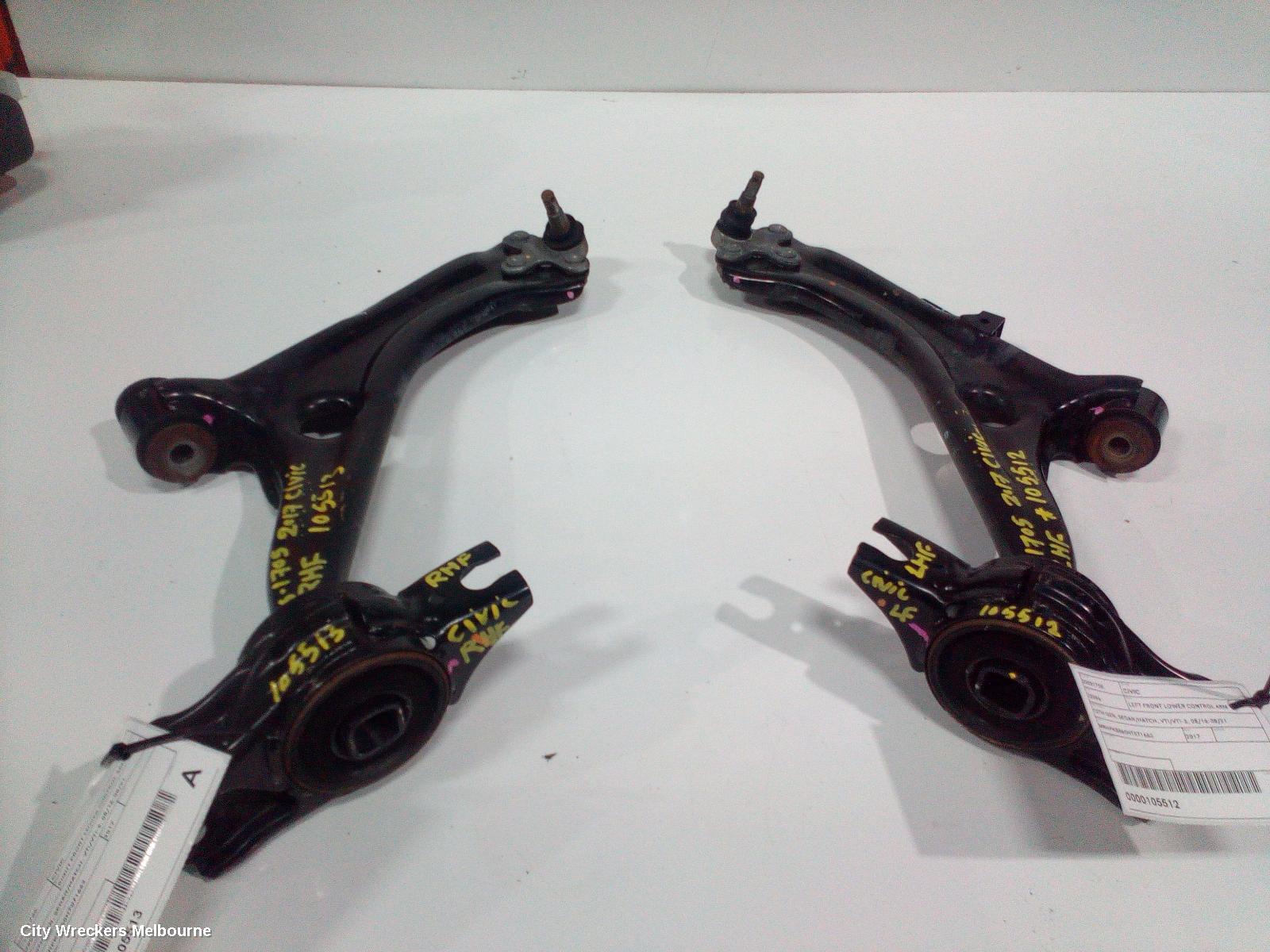 HONDA CIVIC RIGHT FRONT LOWER CONTROL ARM, 10TH GEN, SEDAN/HATCH, VTI/VTI-S, 05/2016 - 08/2021