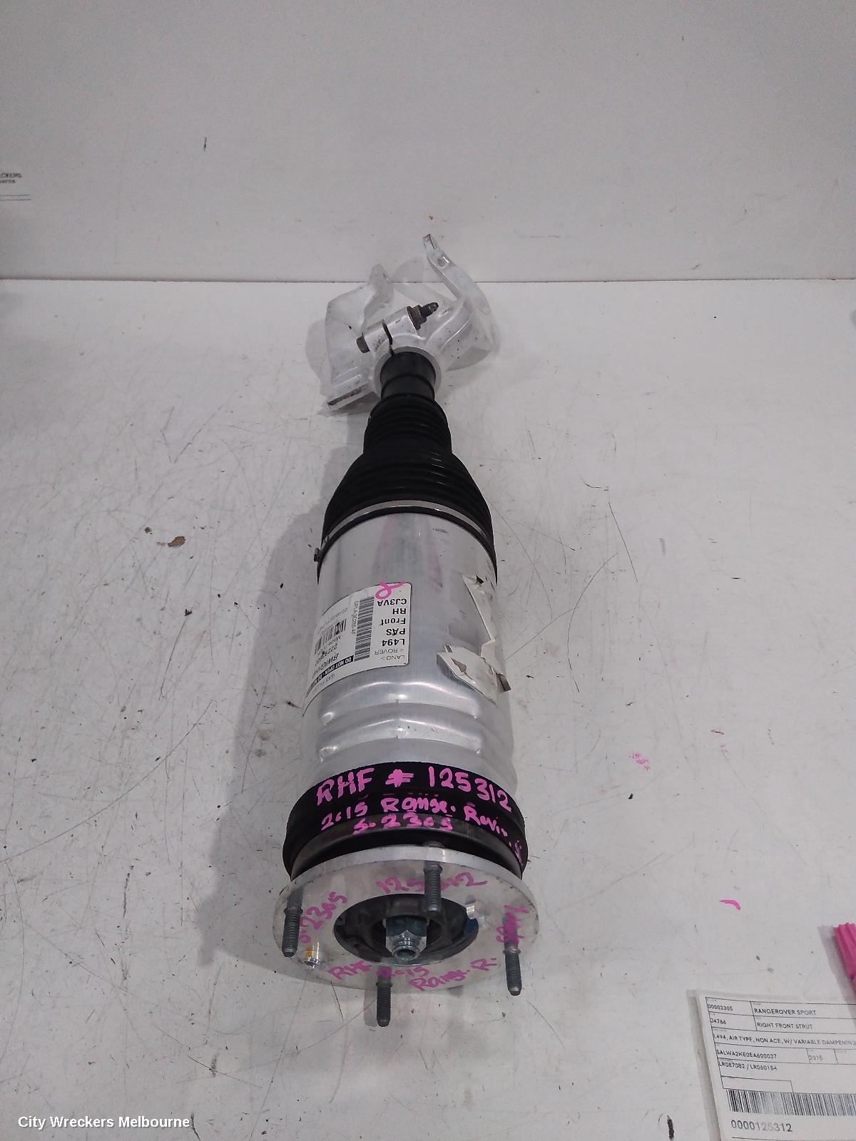 LAND ROVER RANGEROVER SPORT RIGHT FRONT STRUT, L494, AIR TYPE, NON ACE, W/ VARIABLE DAMPENING, 12/2013 - 04/2022