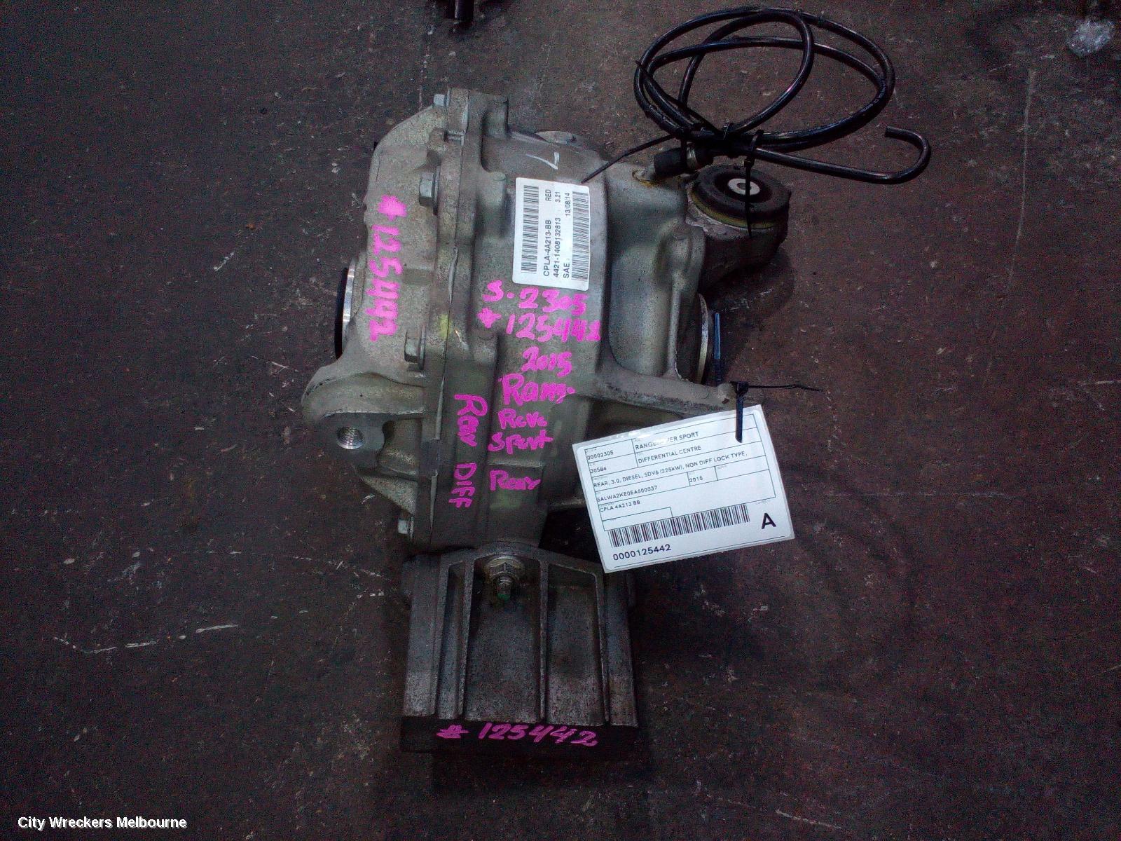 LAND ROVER RANGEROVER SPORT DIFFERENTIAL CENTRE, REAR, 3.0, DIESEL, SDV6 (225KW), NON DIFF LOCK TYPE, L494, 05/2015 - 04/2022