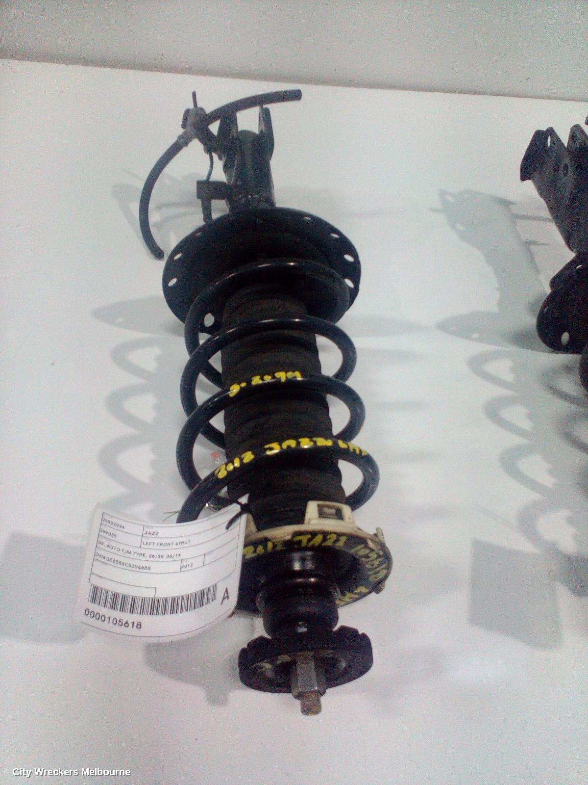 HONDA JAZZ LEFT FRONT STRUT, GE, AUTO T/M TYPE, 08/2008 - 06/2014