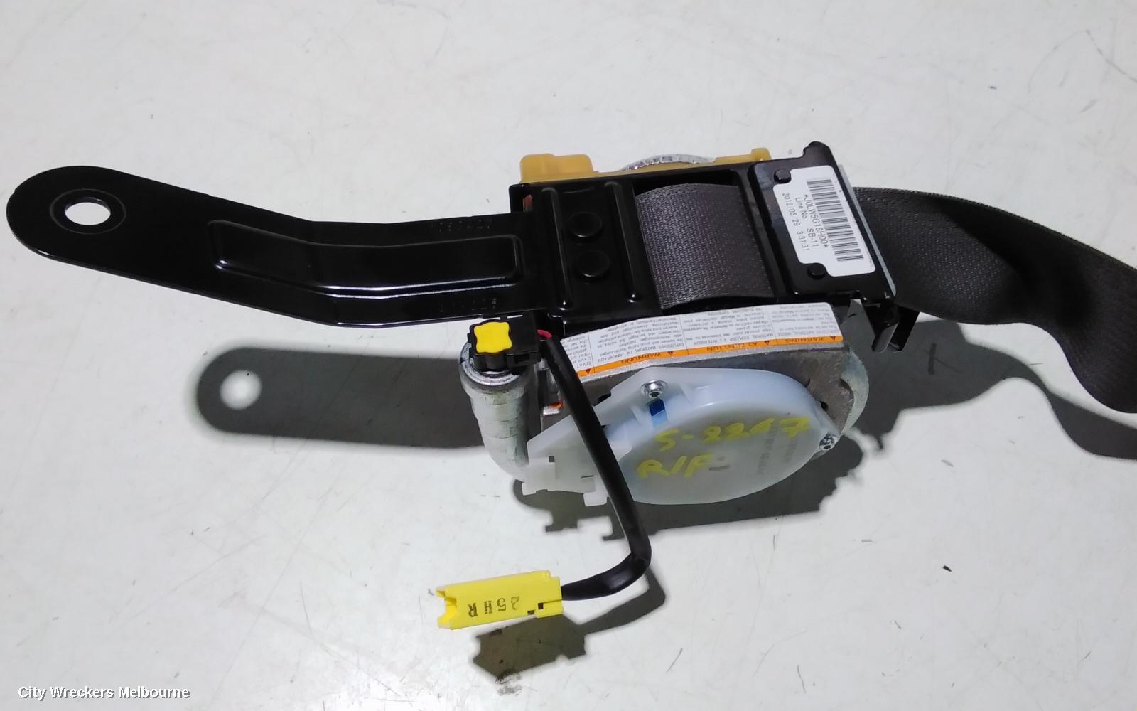 HONDA CIVIC SEATBELT/STALK, RH FRONT, SEAT BELT ONLY, SEDAN, VTI/VTI-L/VTI-LN, GREY, 9TH GEN, 02/2012 - 03/2014