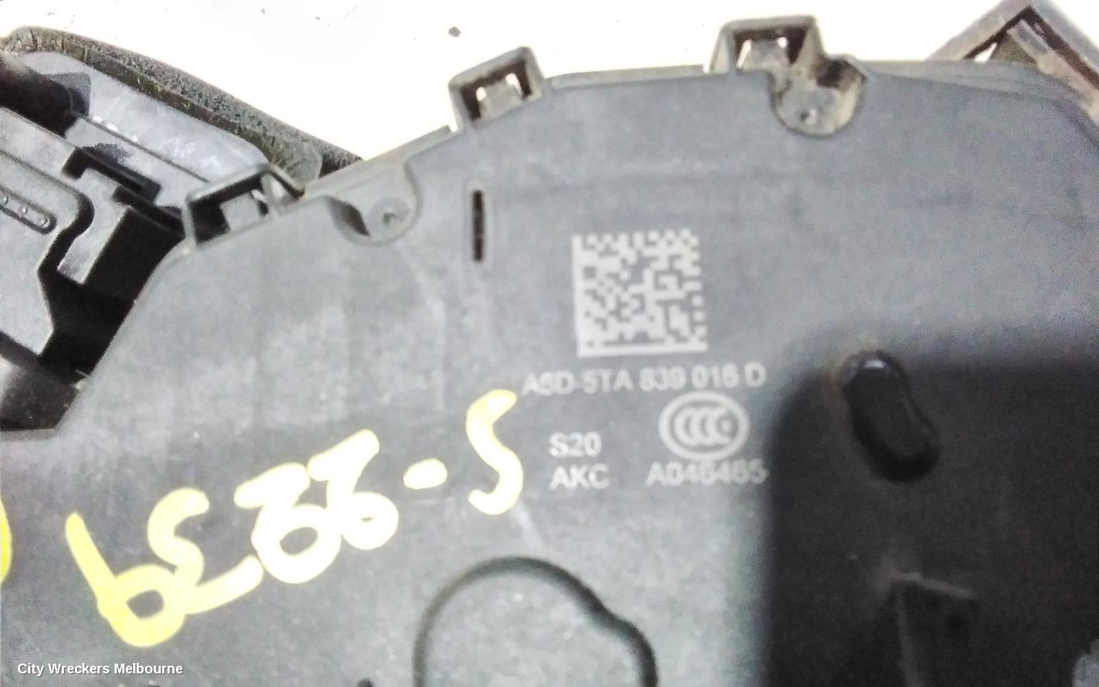 VOLKSWAGEN GOLF DOOR/BOOT/GATE LOCK, RIGHT REAR DOOR LOCK, P/N 5TA839016D, GEN 7, 01/2013 - 08/2020