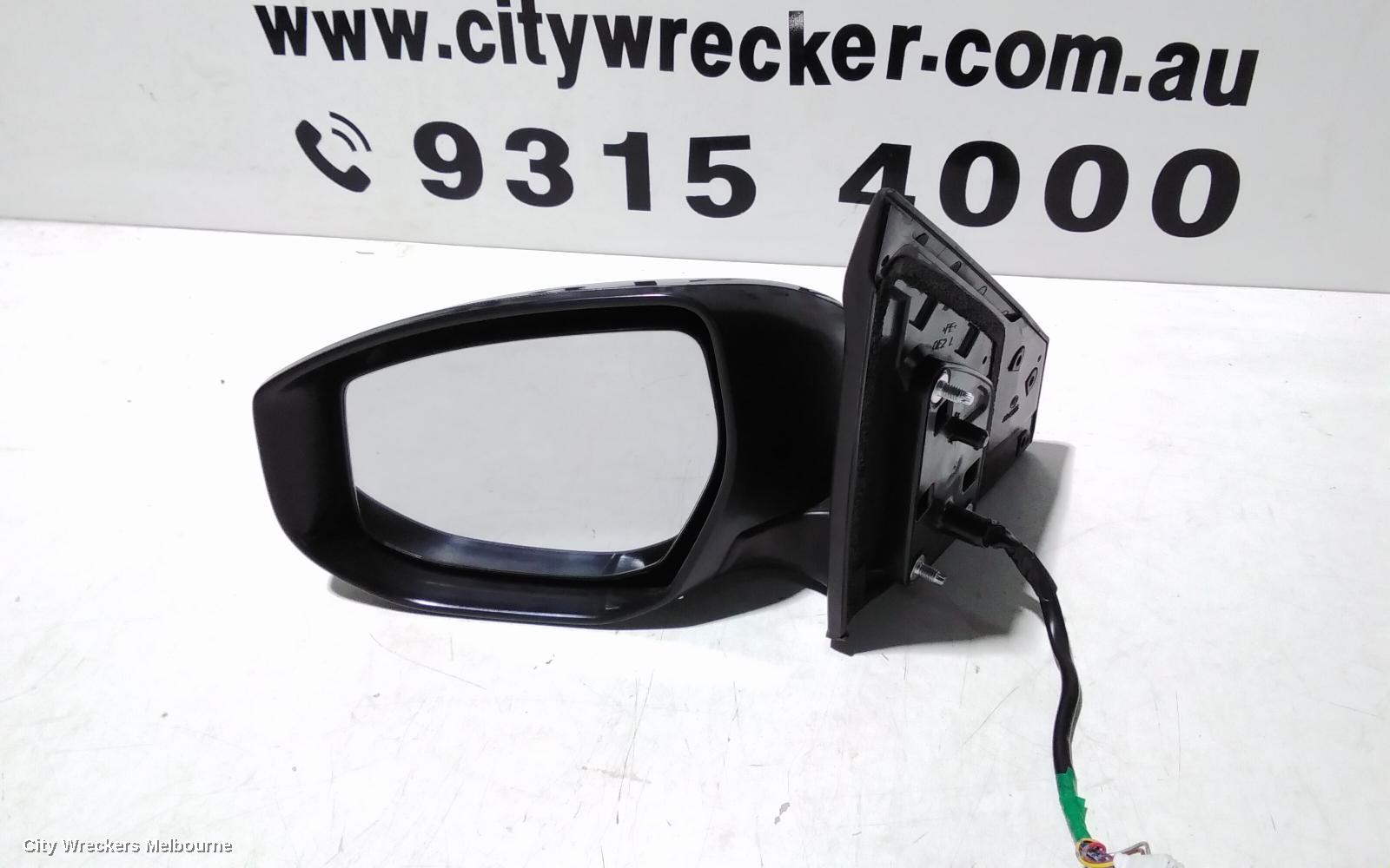 NISSAN PULSAR LEFT DOOR MIRROR, B17, SEDAN, MANUAL FOLD TYPE, 12/2012 - 12/2017