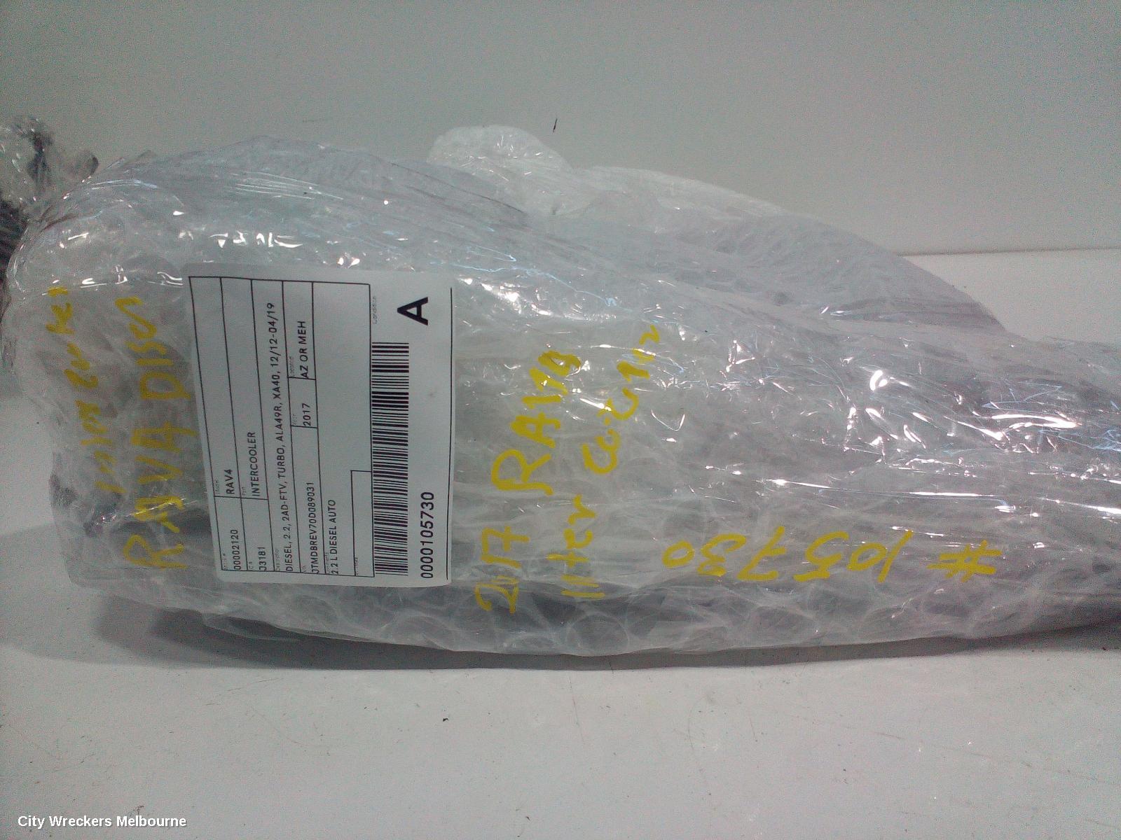 TOYOTA RAV4 INTERCOOLER, DIESEL, 2.2, 2AD-FTV, TURBO, ALA49R, XA40, 12/2012 - 04/2019