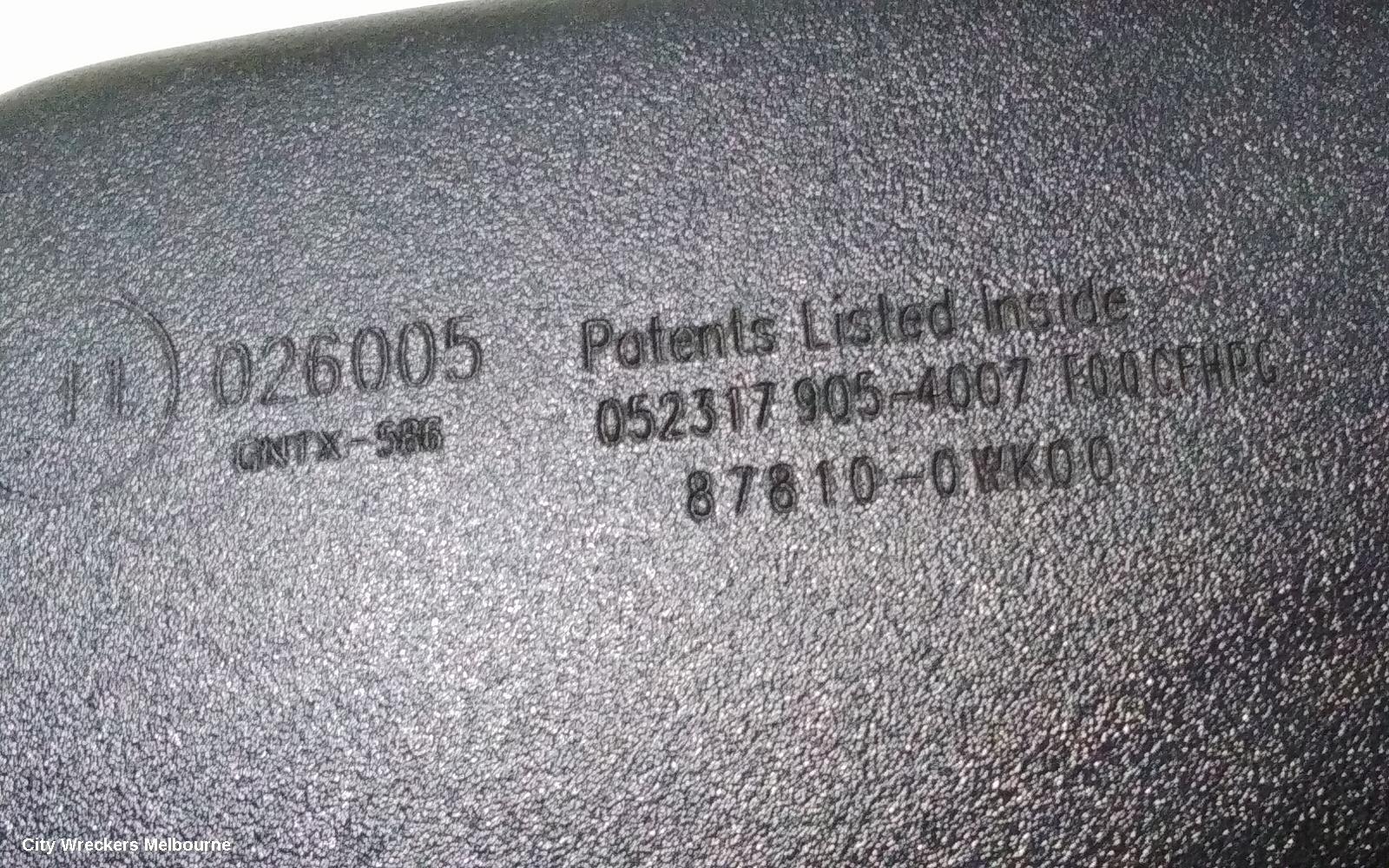 TOYOTA RAV4 INTERIOR MIRROR, XA40, 12/2012 - 12/2018