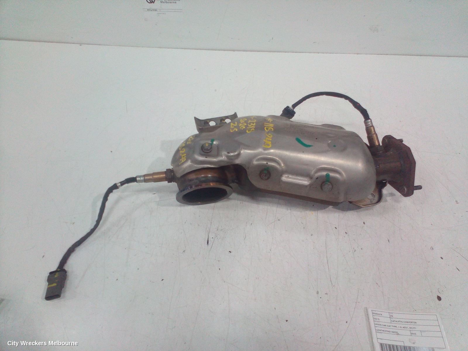 MG ZS CATALYTIC CONVERTER, UNDER CAR-CAT TYPE, 1.0, AZS1, 09/2017 ONWARDS