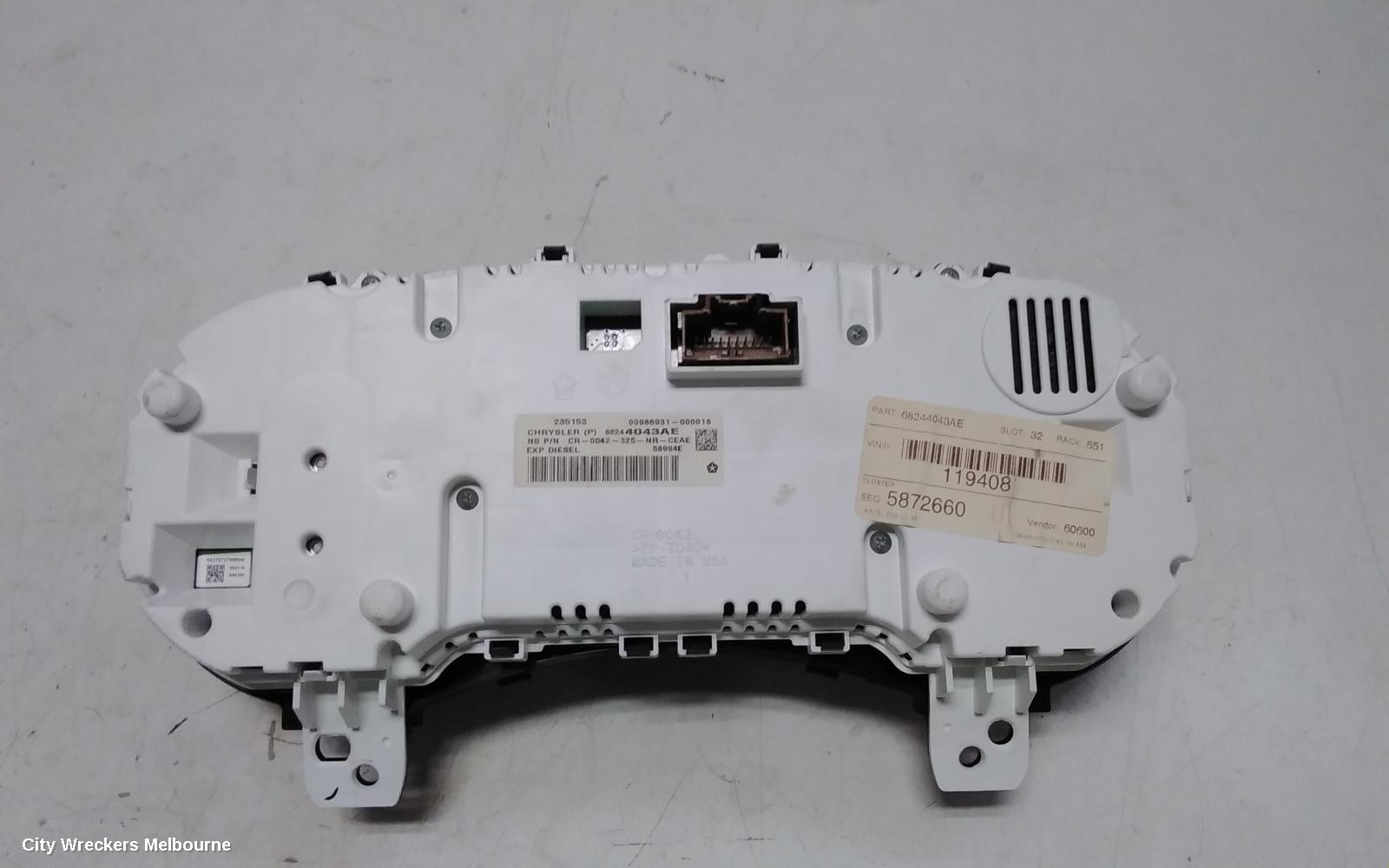 JEEP GRANDCHEROKEE INSTRUMENT CLUSTER, DIESEL, 3.0, AUTO T/M, DIGITAL TYPE, WK, 04/2013 - 02/2022