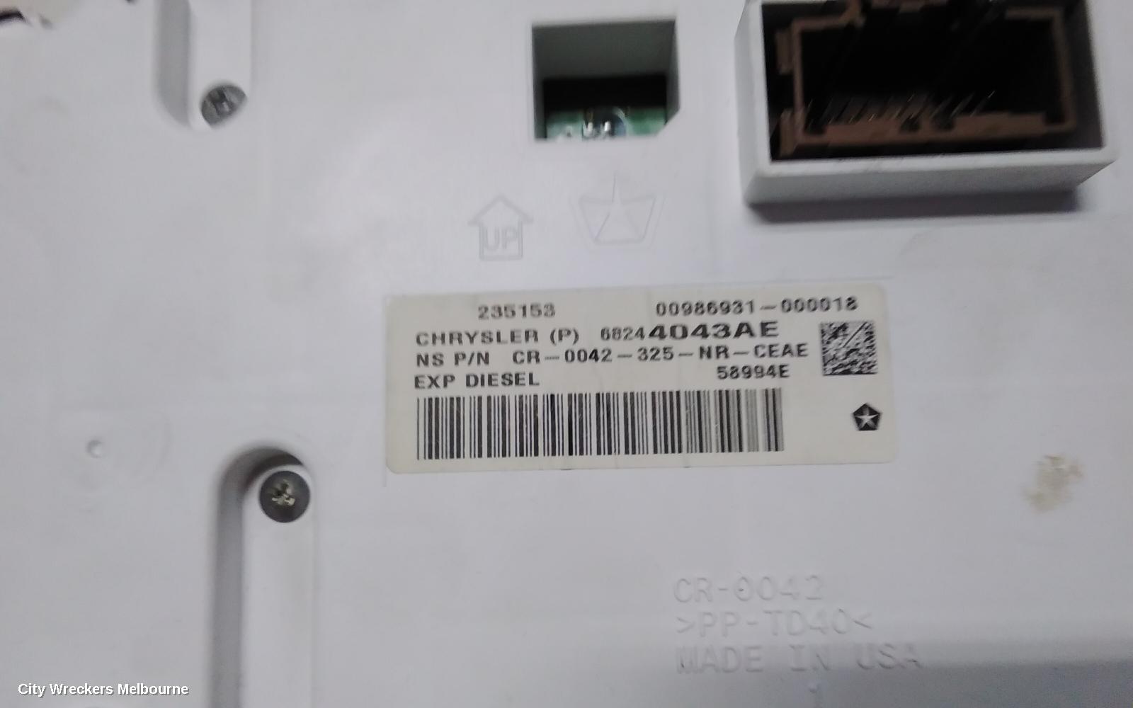 JEEP GRANDCHEROKEE INSTRUMENT CLUSTER, DIESEL, 3.0, AUTO T/M, DIGITAL TYPE, WK, 04/2013 - 02/2022