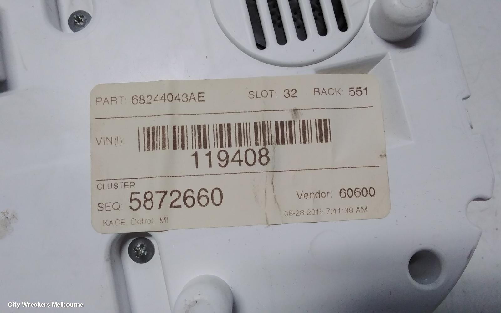 JEEP GRANDCHEROKEE INSTRUMENT CLUSTER, DIESEL, 3.0, AUTO T/M, DIGITAL TYPE, WK, 04/2013 - 02/2022