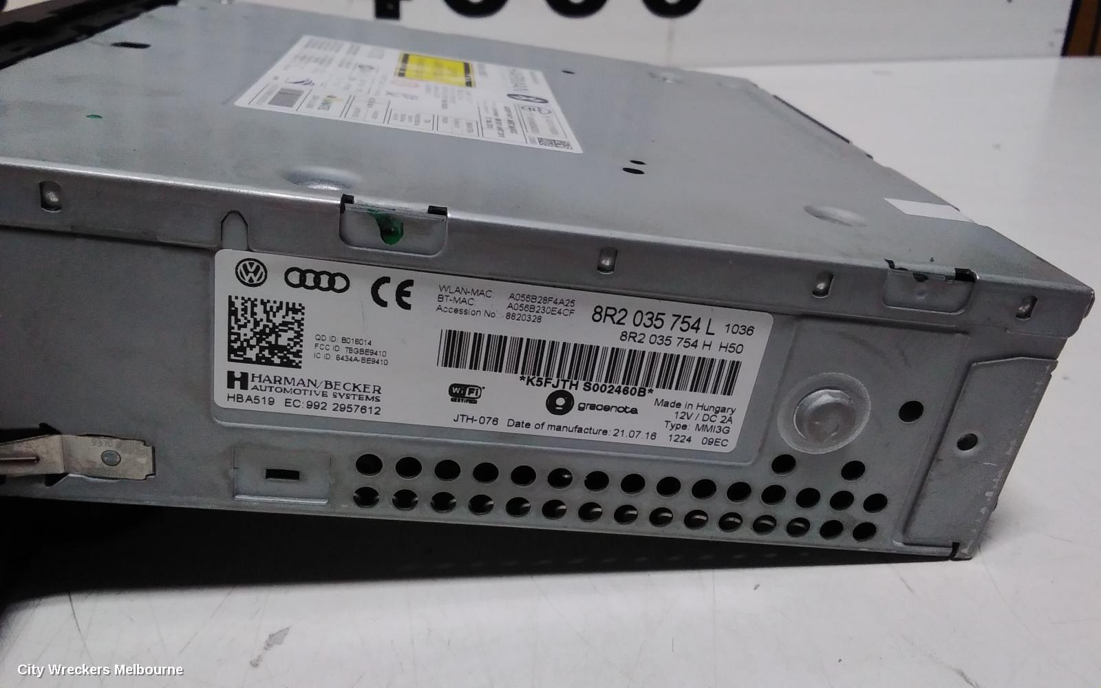 AUDI Q5 RADIO/CD/DVD/SAT/TV, DISPLAY UNIT, SAT NAV TYPE, 8R, 03/2009 - 01/2017